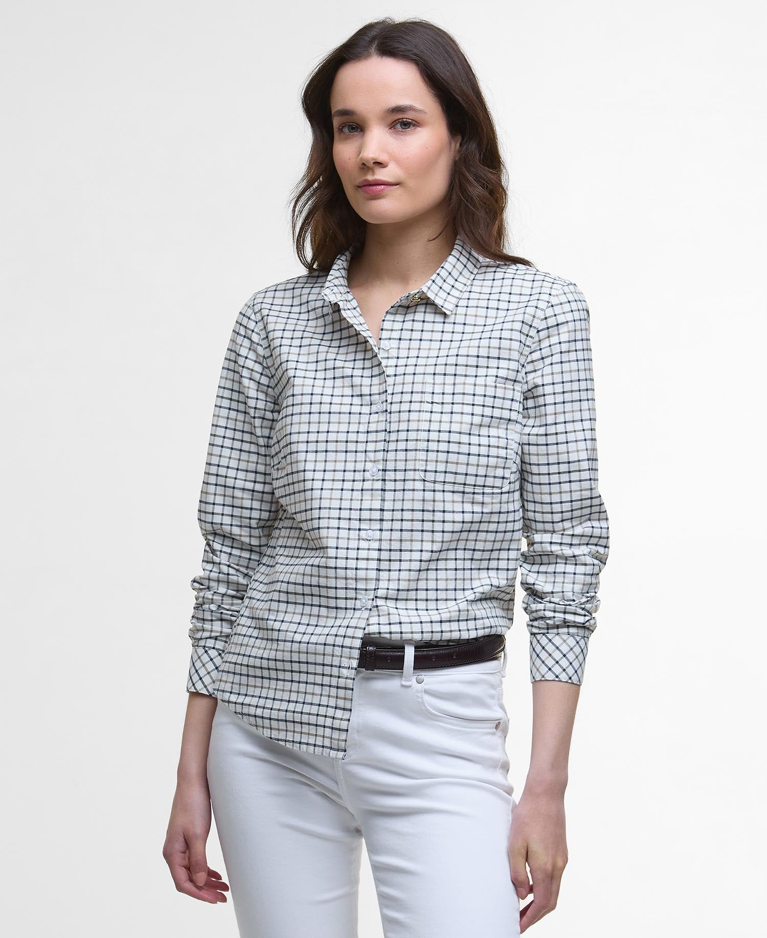 Woodside Tailored Long-Sleeved Shirt - Navy Check