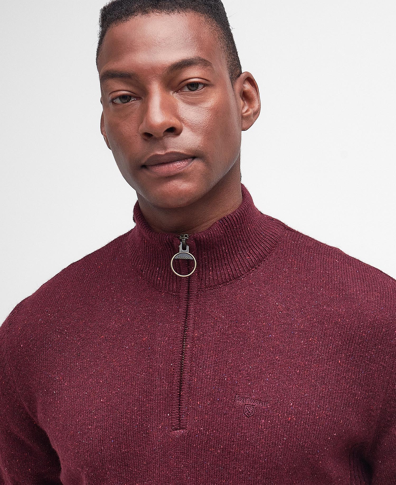 Essential Tisbury Half-Zip Jumper - Ruby
