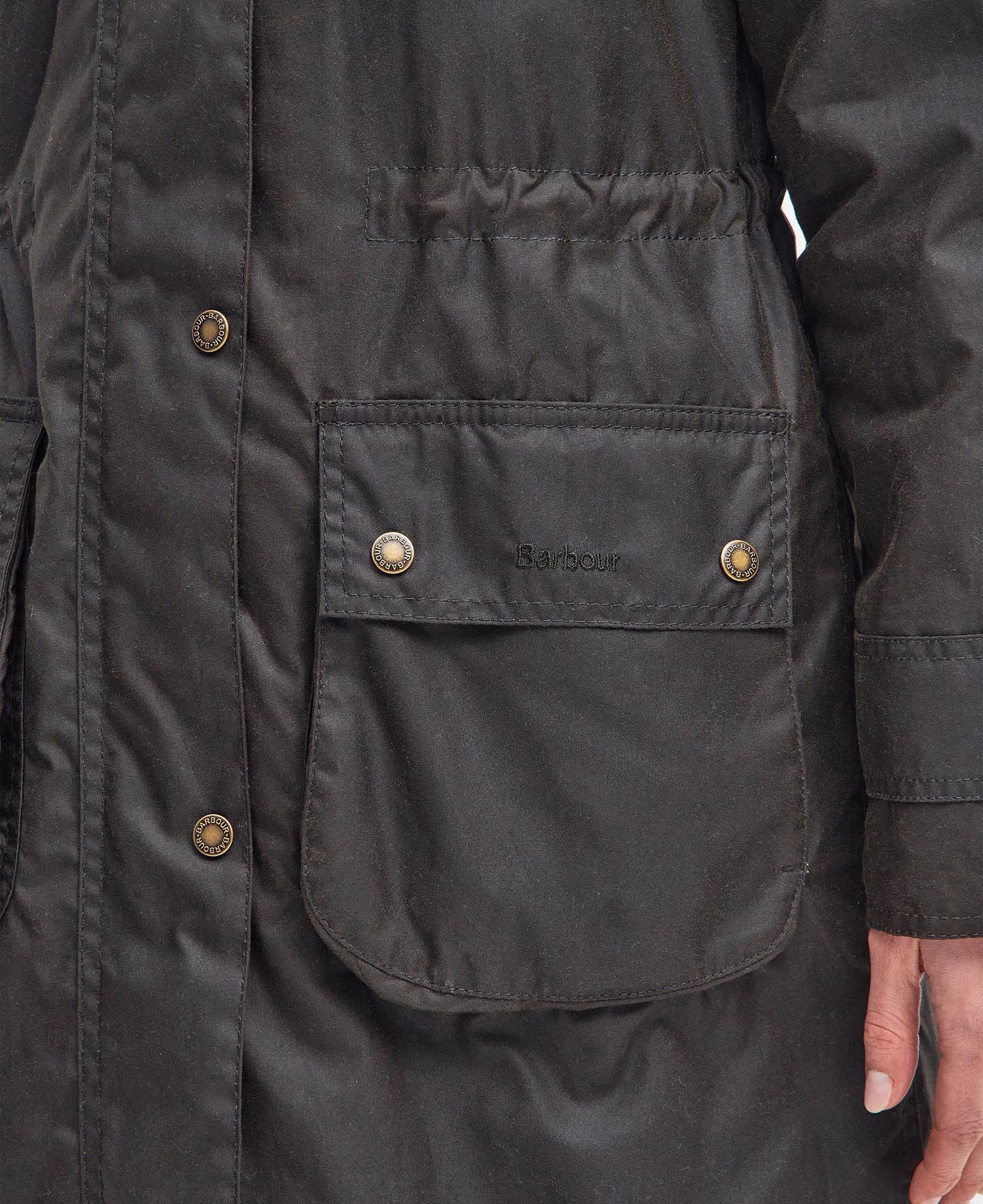 Long Cannich Waxed Jacket - Olive/Classic
