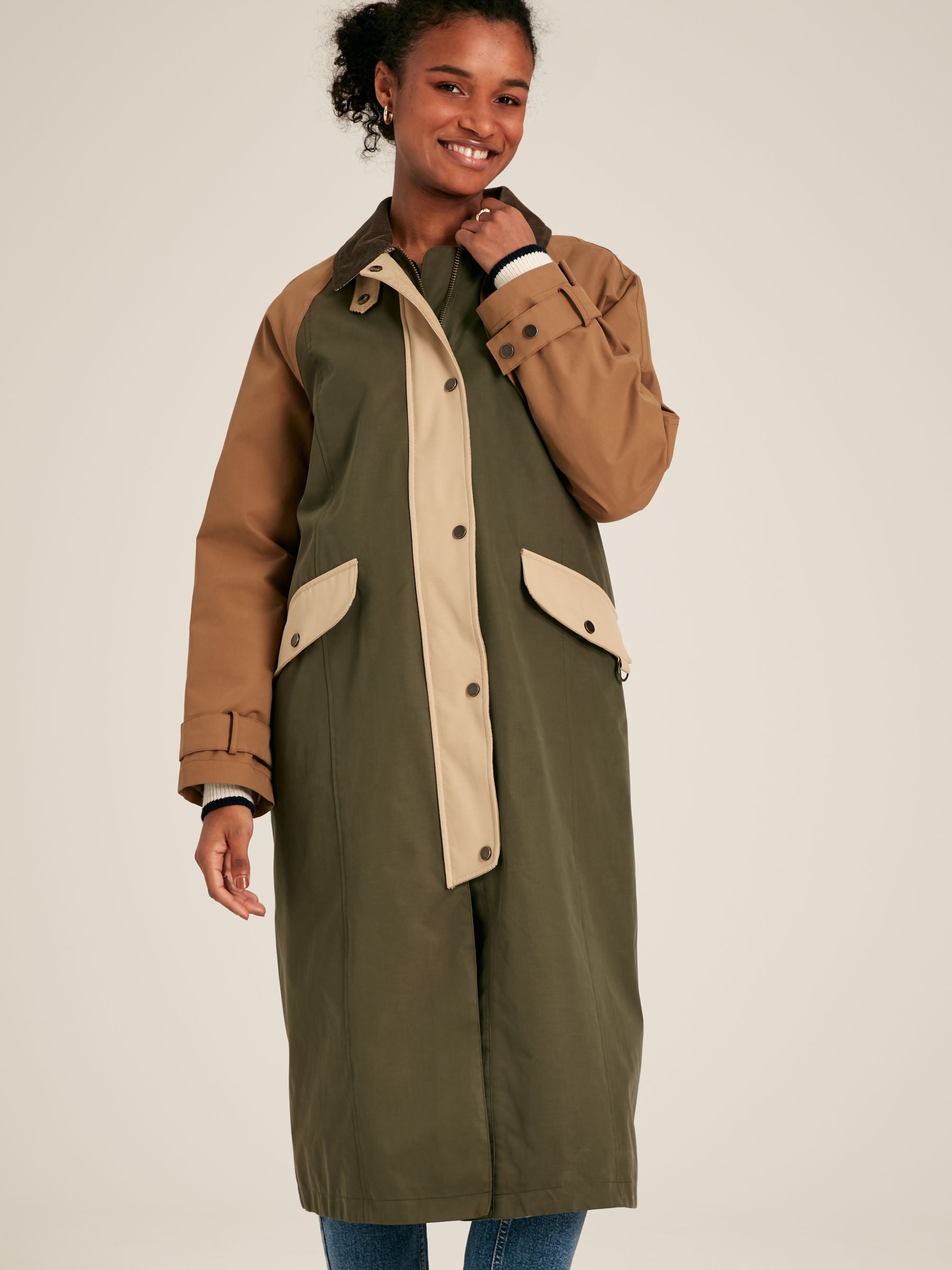 Kennington Brown/Khaki Dry Wax Waterproof Longline Coat