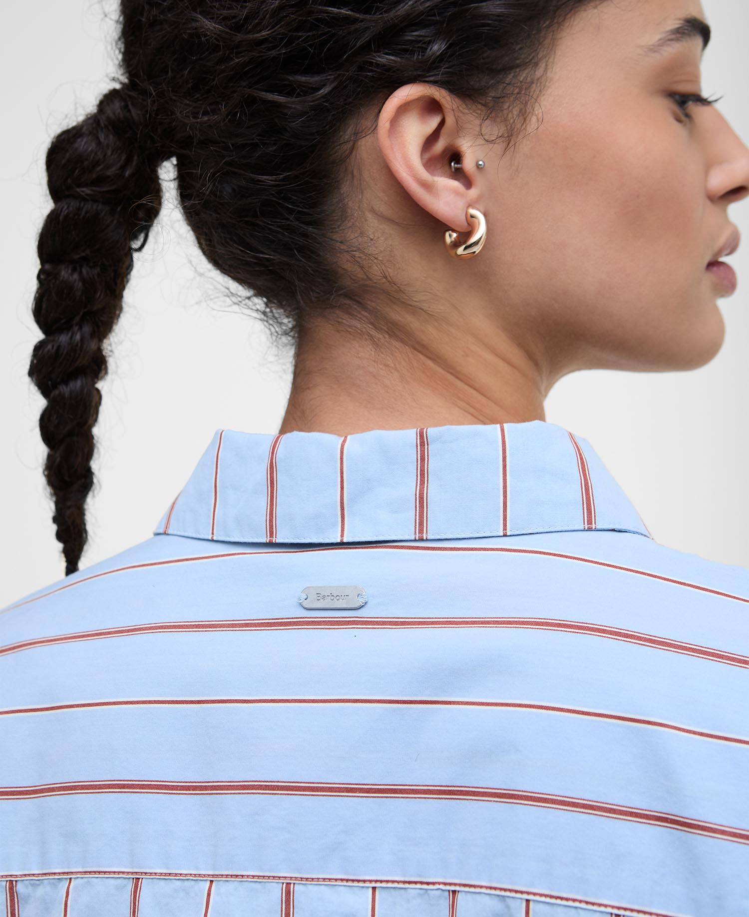 Saffron Striped Relaxed Shirt - Ice Blue Stripe