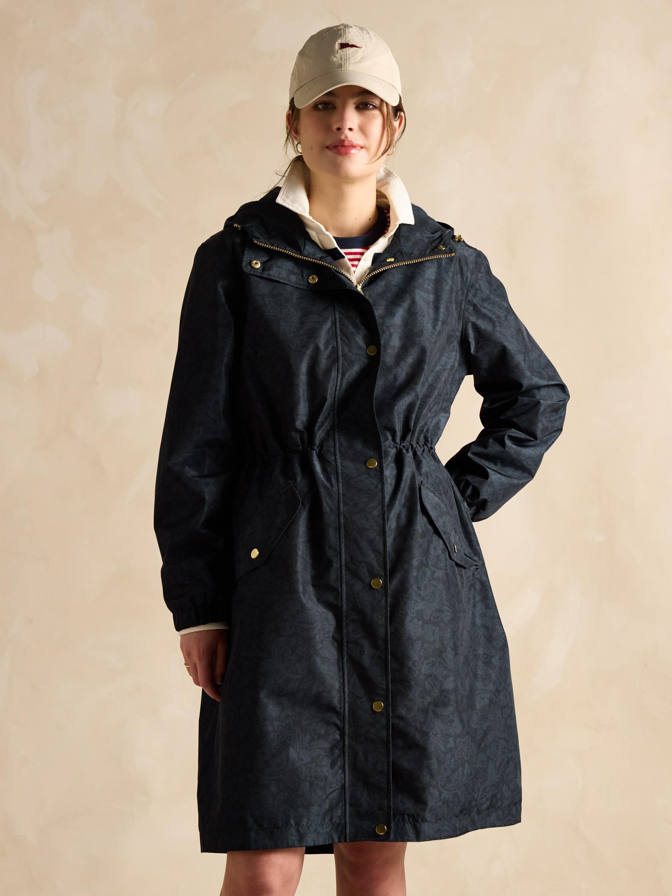 Holkham Navy Waterproof Packable Raincoat With Hood