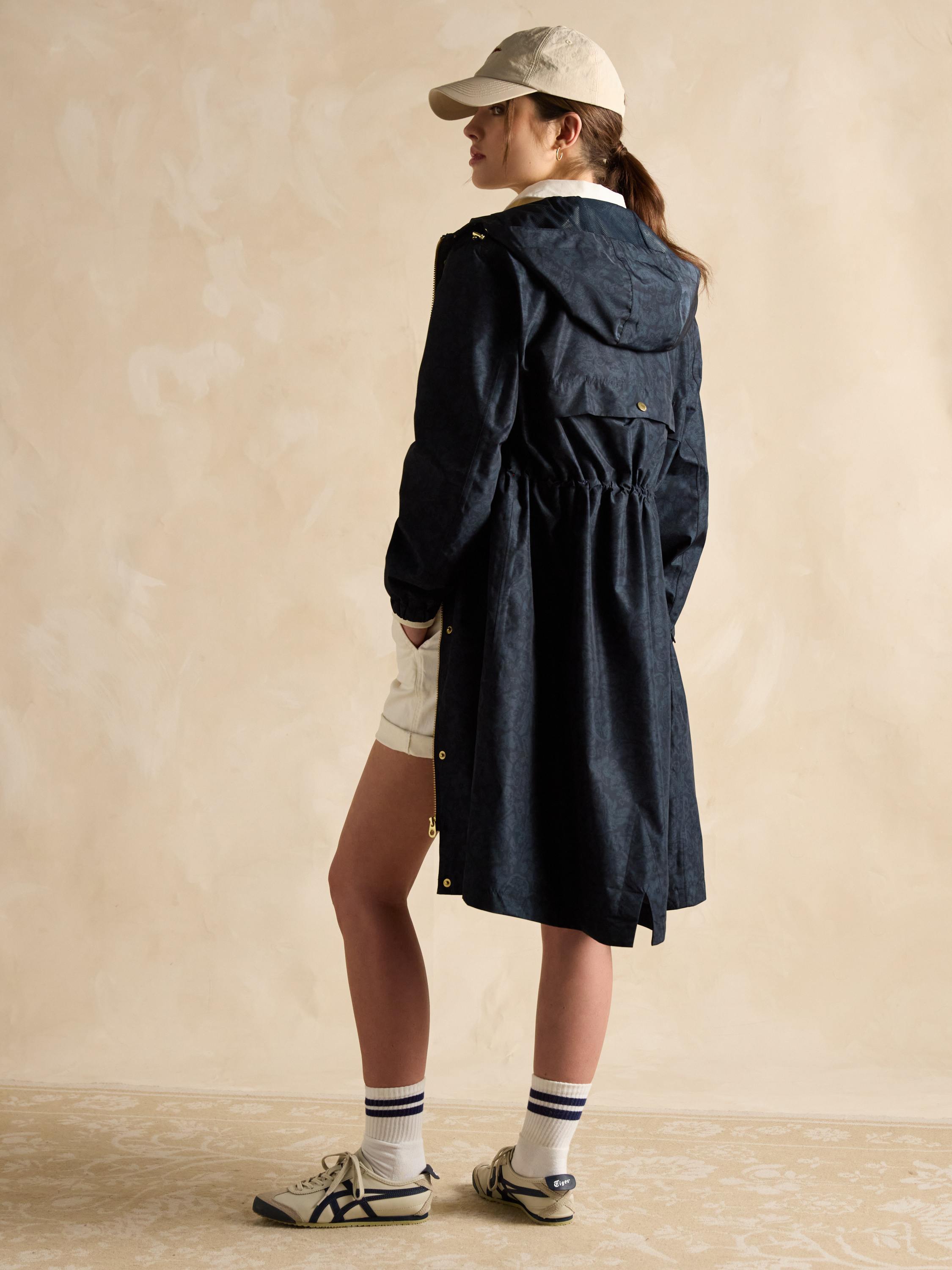 Holkham Navy Waterproof Packable Raincoat With Hood