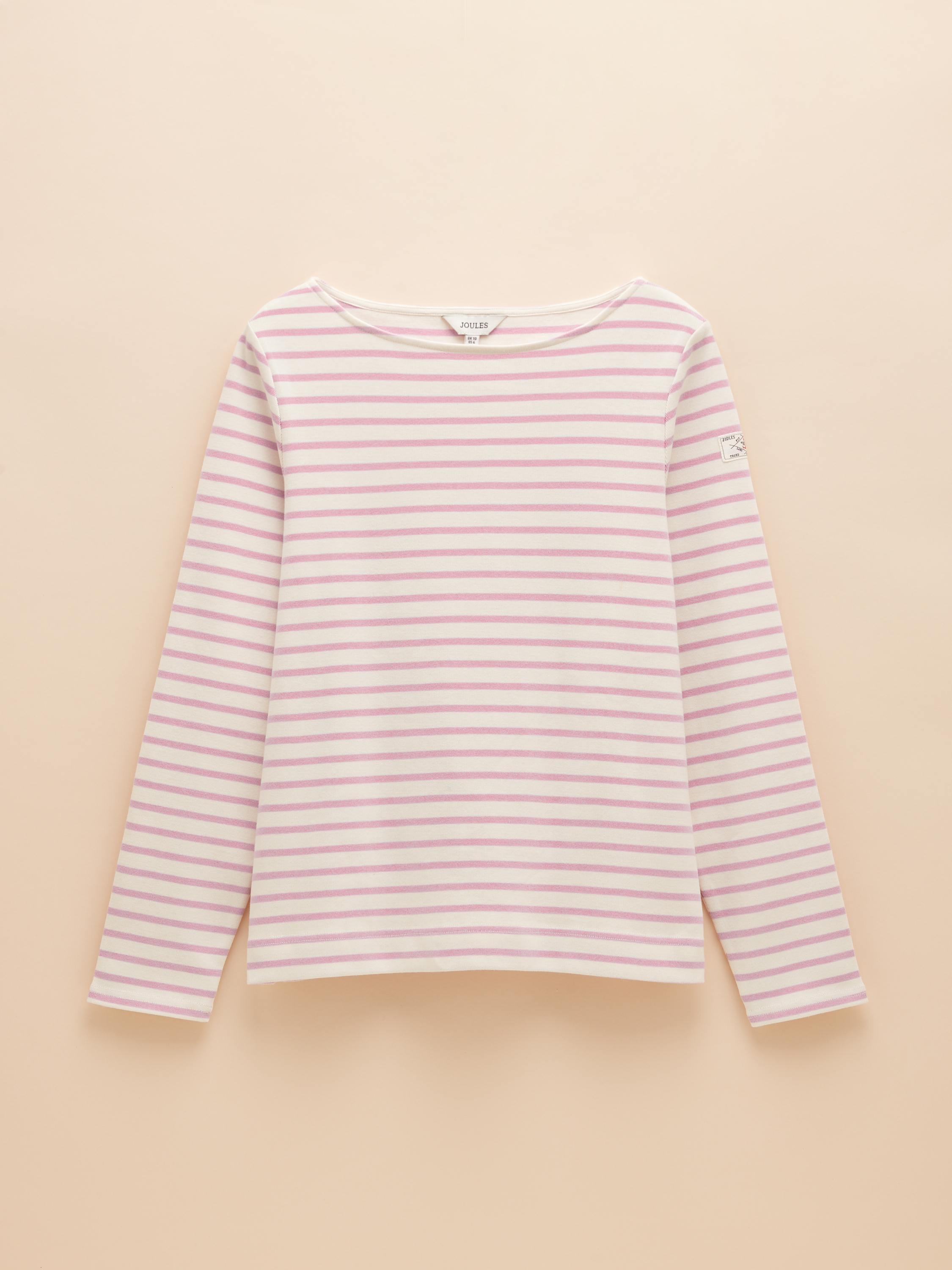 Harbour Lilac/White Boat Neck Breton Top
