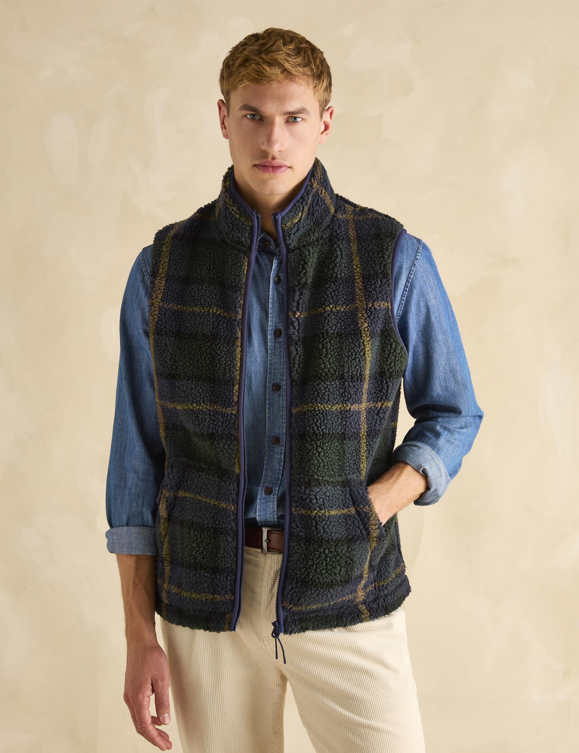 Otis Navy Borg Fleece Gilet