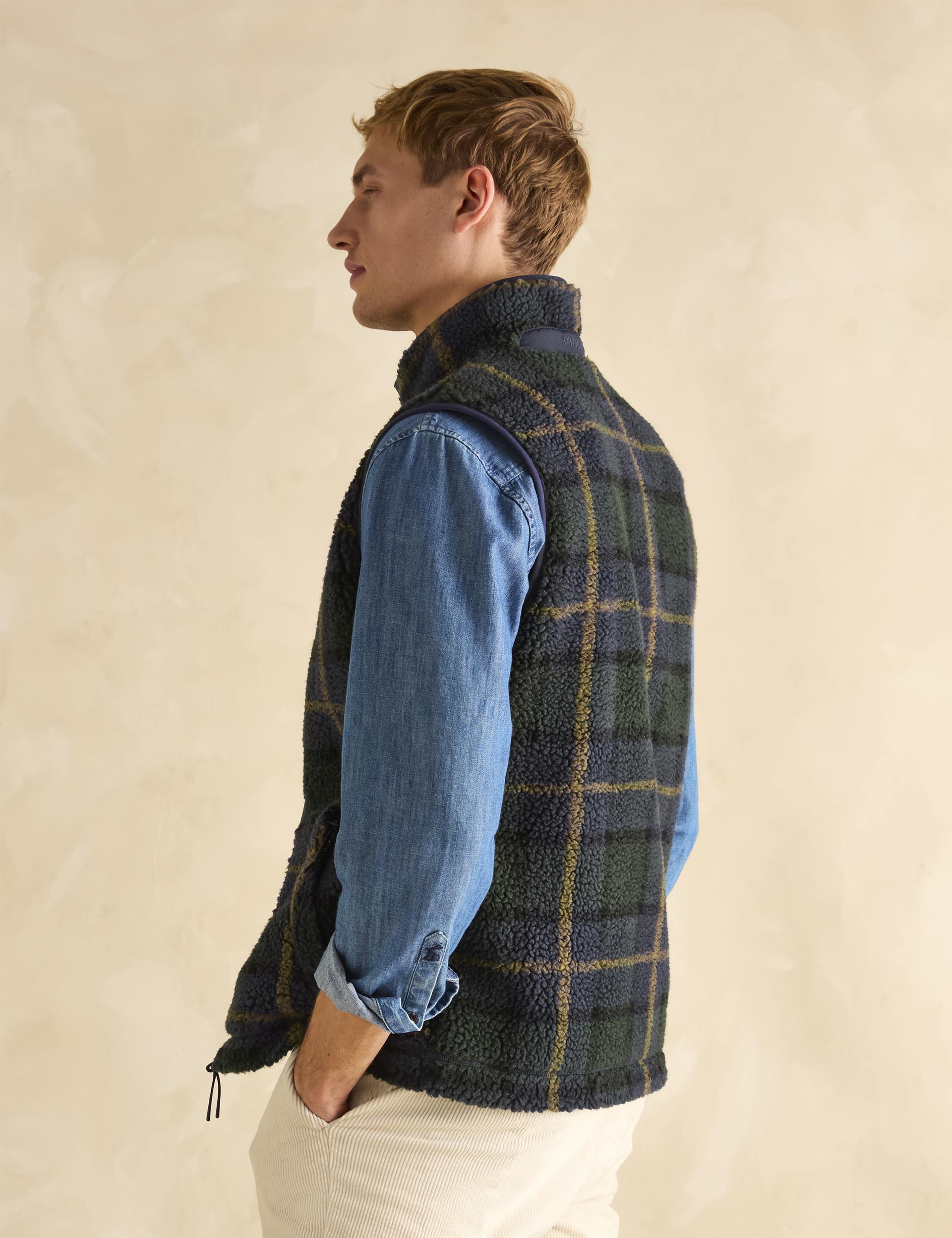 Otis Navy Borg Fleece Gilet