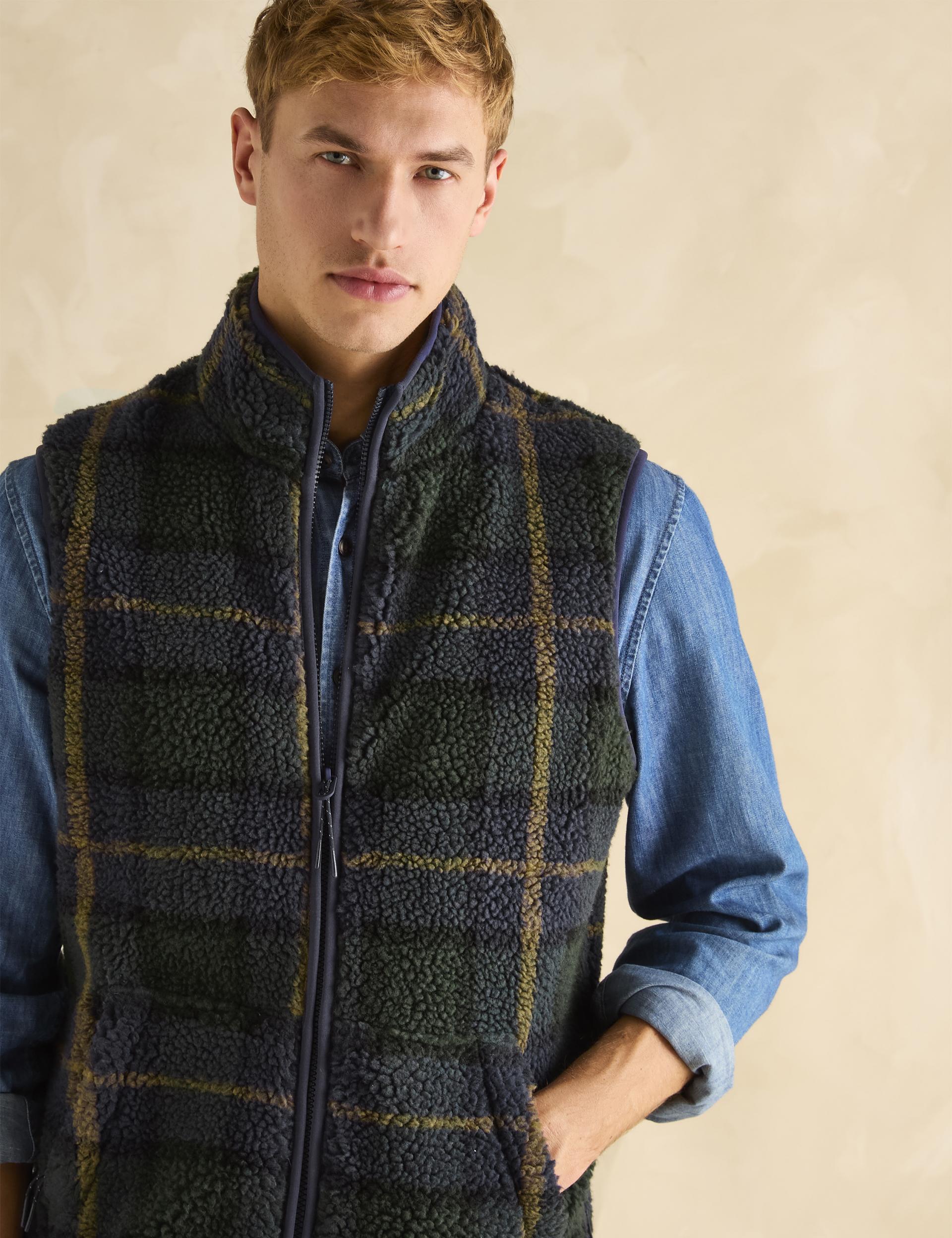 Otis Navy Borg Fleece Gilet