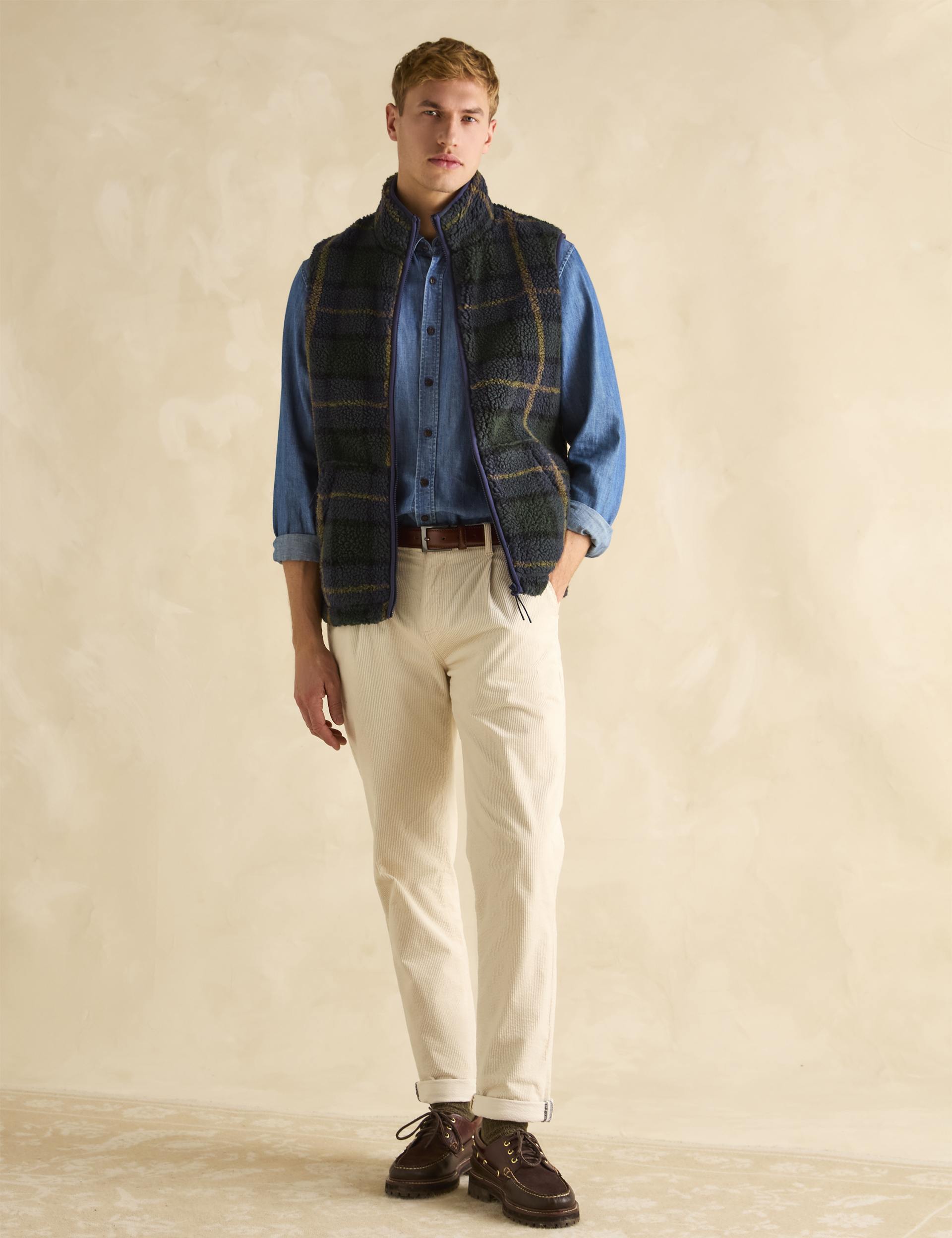 Otis Navy Borg Fleece Gilet