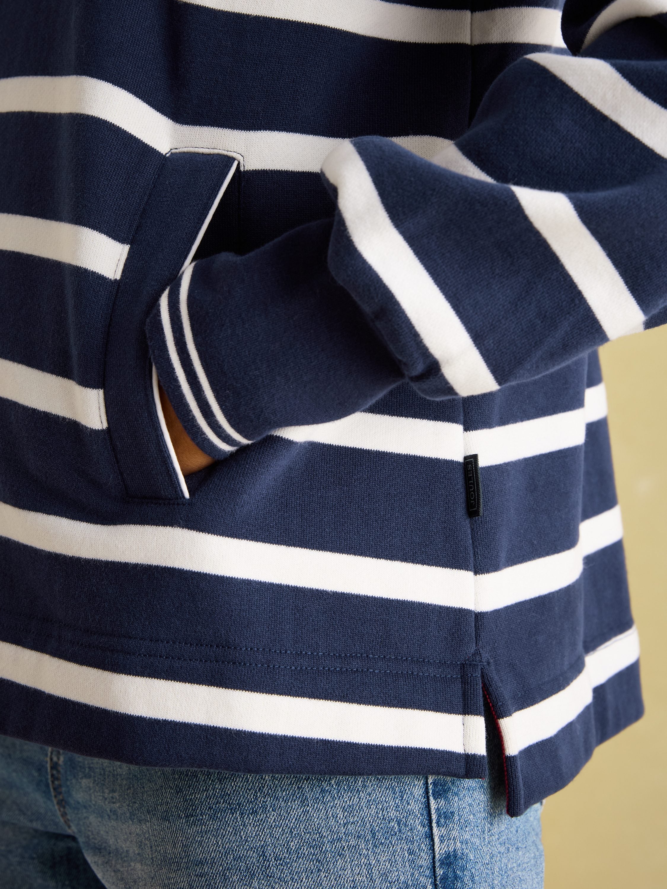 Burnham Navy Blue Funnel Neck Quarter Zip Sweatshirt
