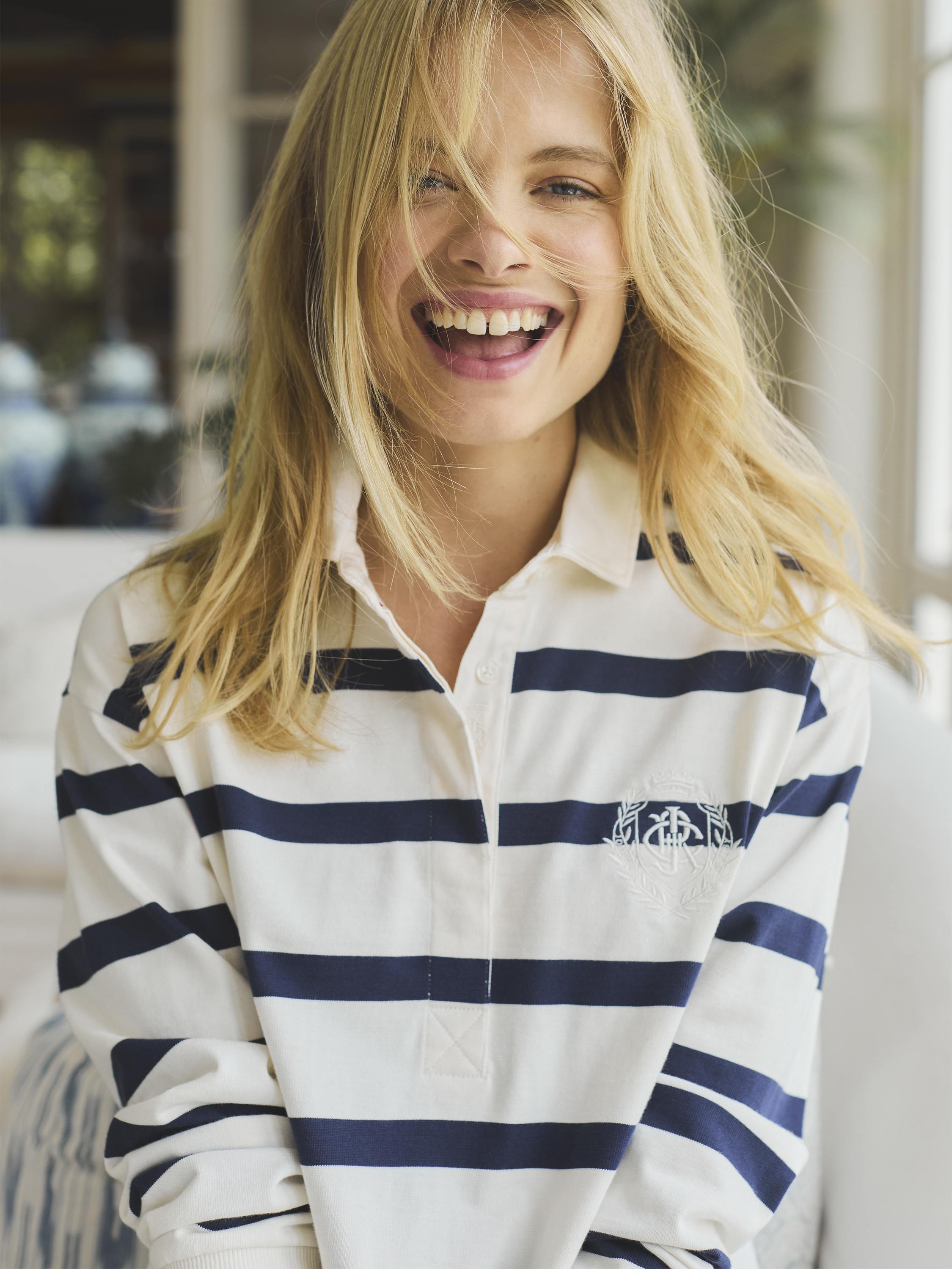 Lara Navy Boxy Fit Rugby Shirt