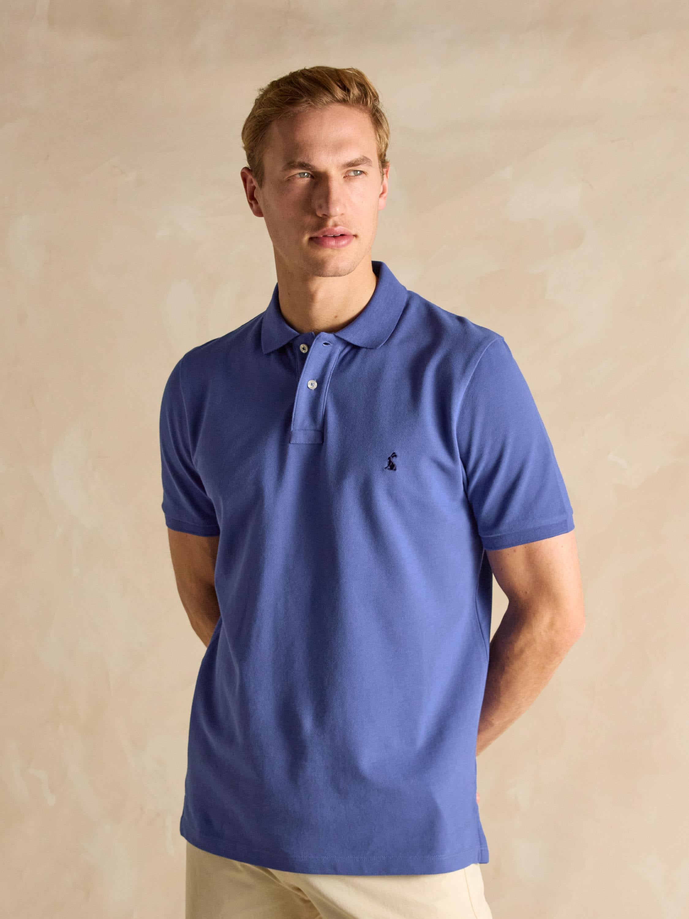 Woody Dark Blue Cotton Pique Polo Shirt