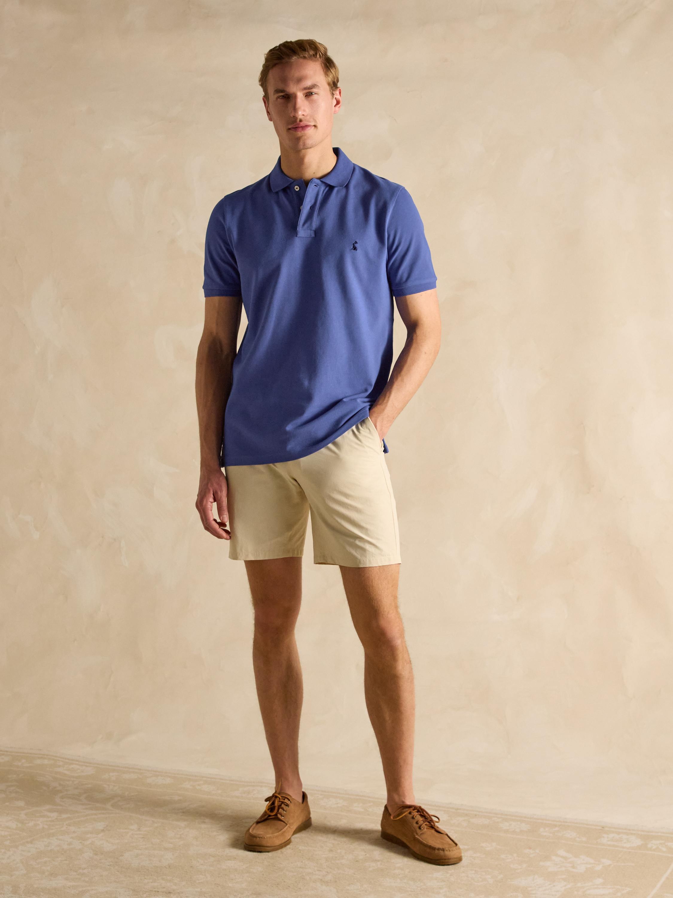 Woody Dark Blue Cotton Pique Polo Shirt