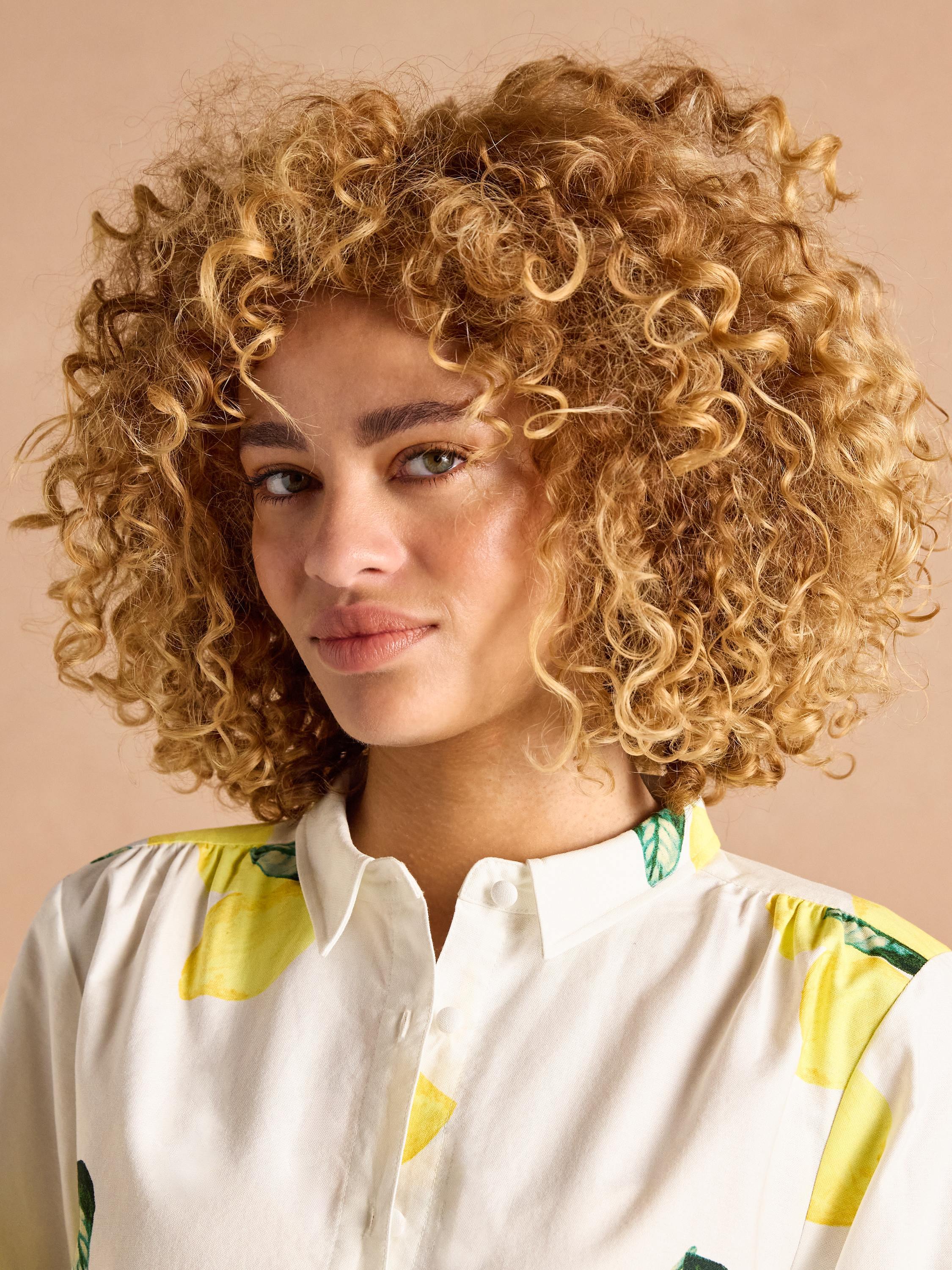 Phoebe Lemon Print Cotton Shirt Dress