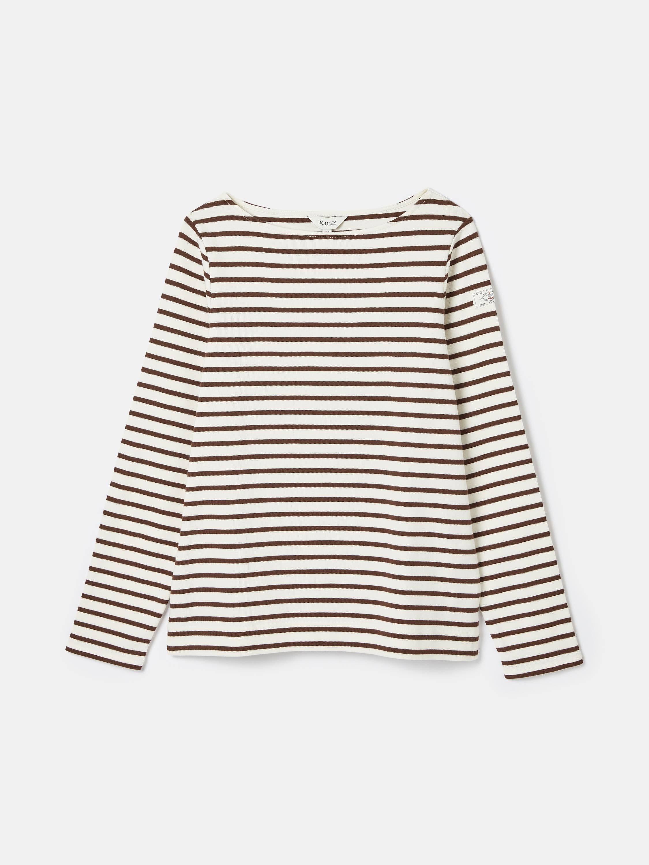 Harbour Brown/Cream Boat Neck Breton Top