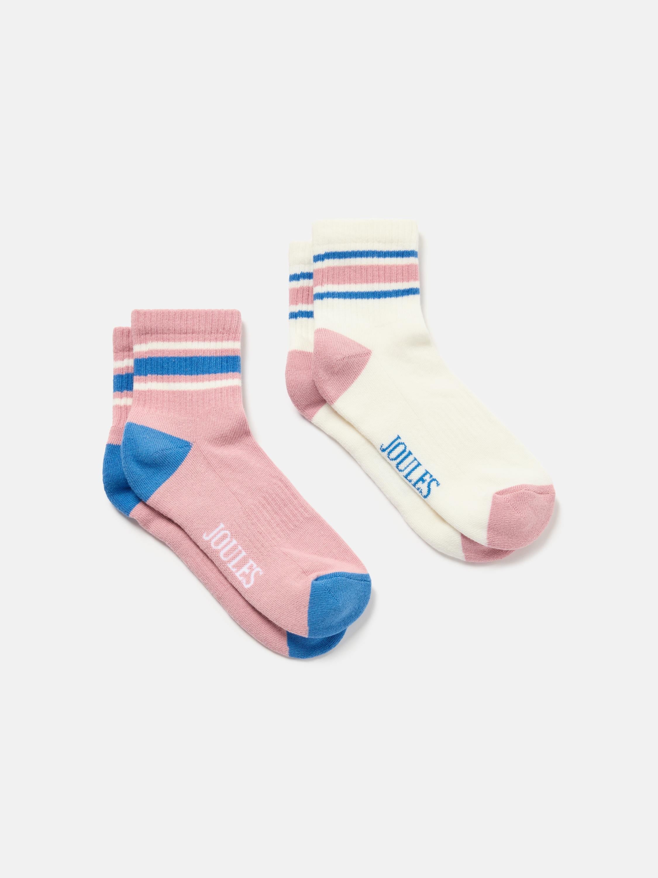 Women's Volley Pink & White 2 Pack Tennis Socks (size 4-8)