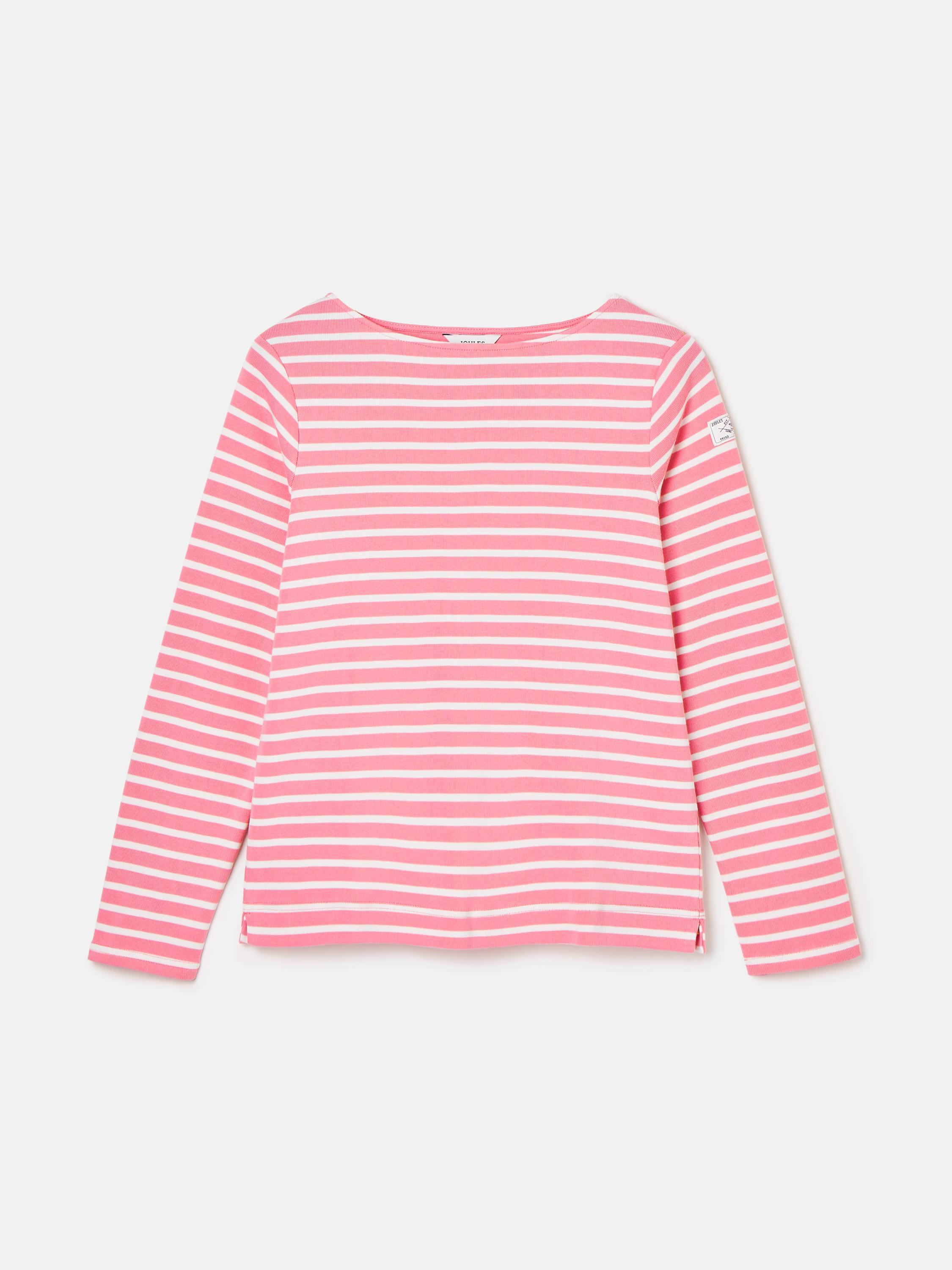 Harbour Pink/White Boat Neck Breton Top