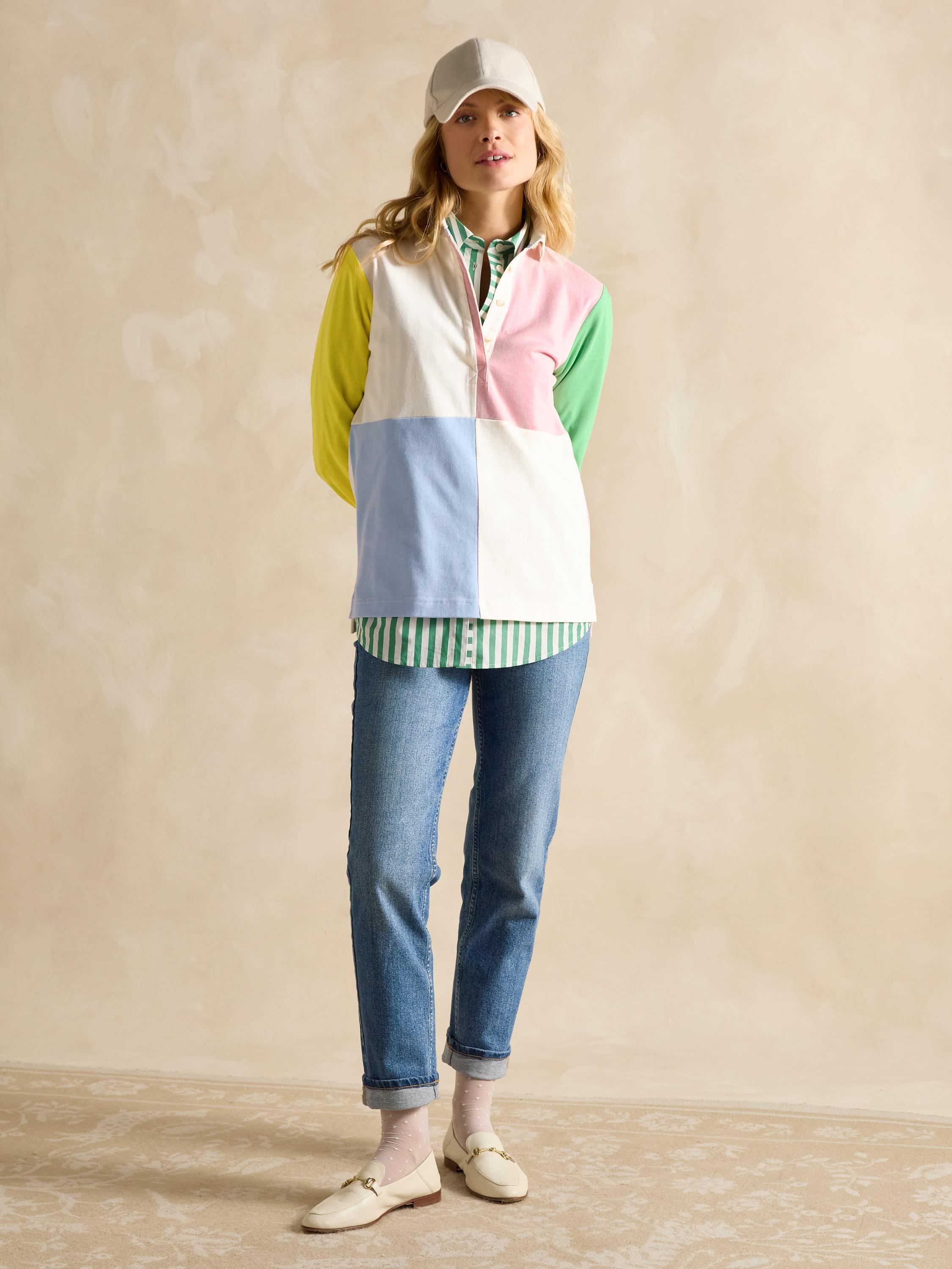 Falmouth Multi Hotch Potch Collared Rugby Shirt