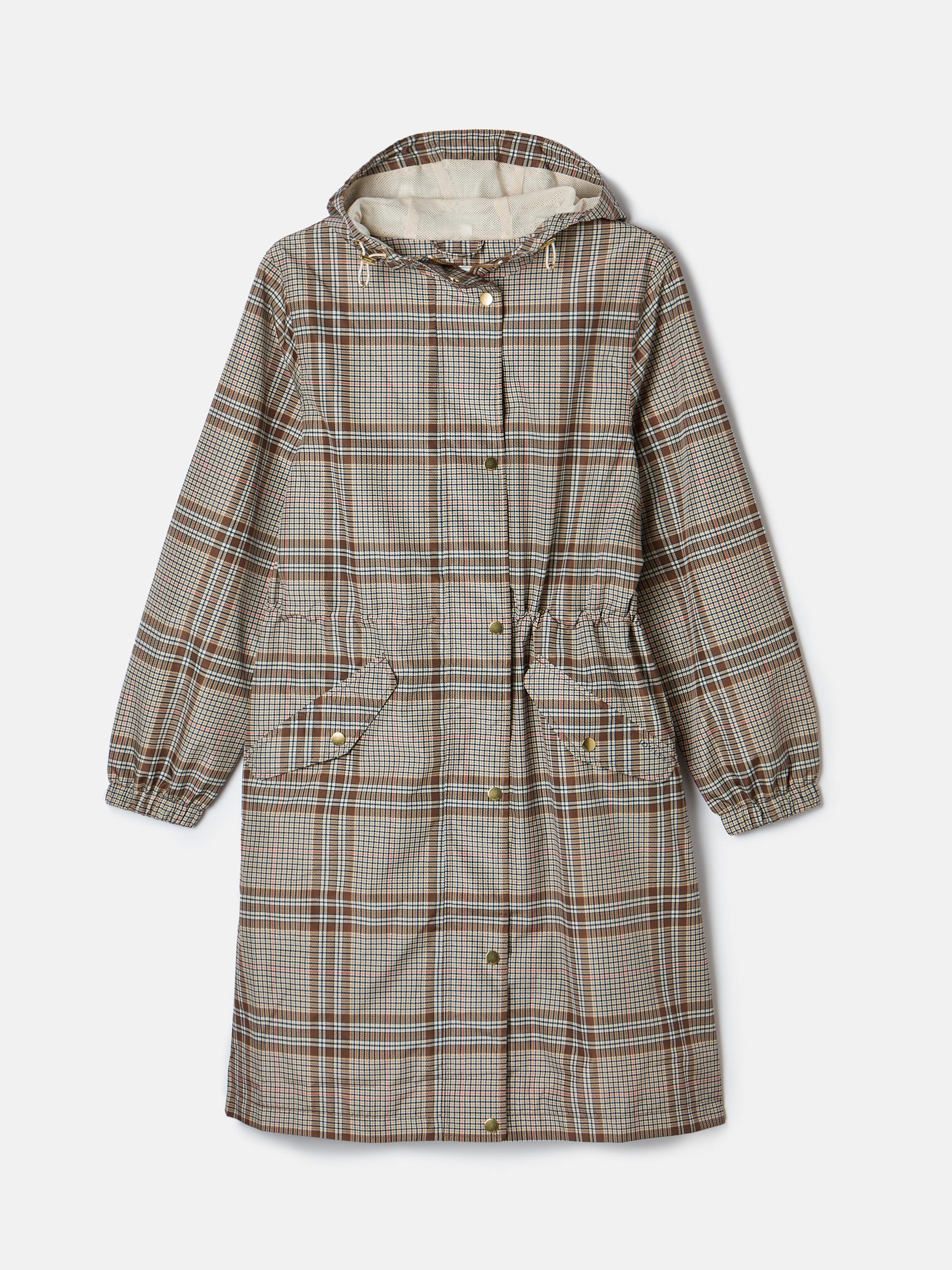 Holkham Check Waterproof Packable Raincoat With Hood