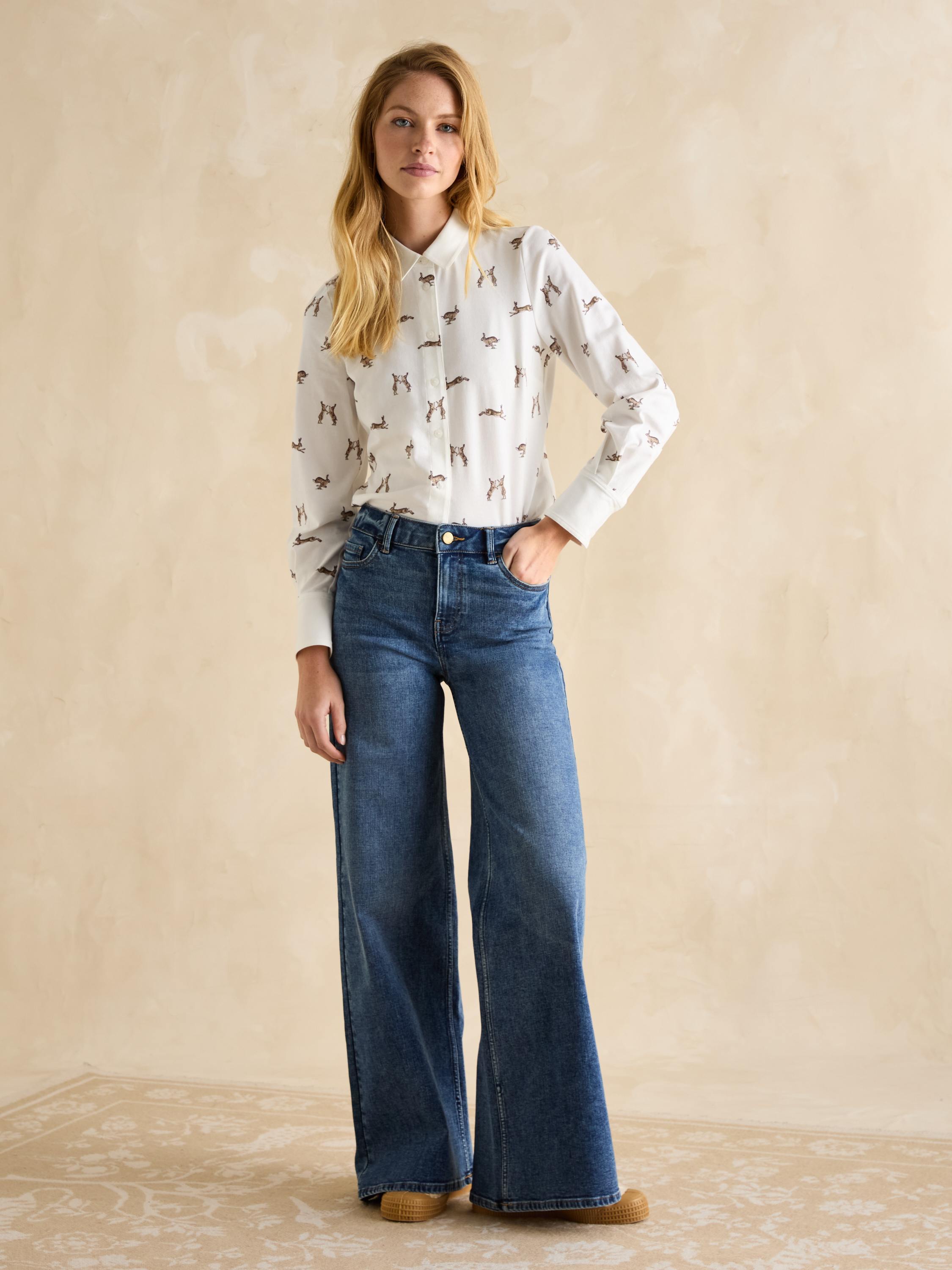Cream Hares Joules X Eleanor Tomlinson Jersey Shirt
