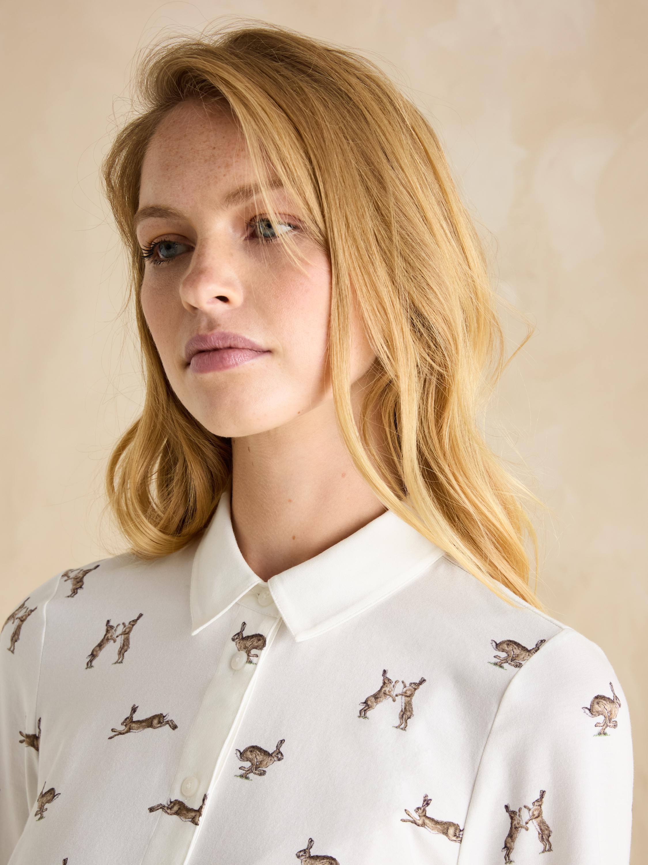 Cream Hares Joules X Eleanor Tomlinson Jersey Shirt