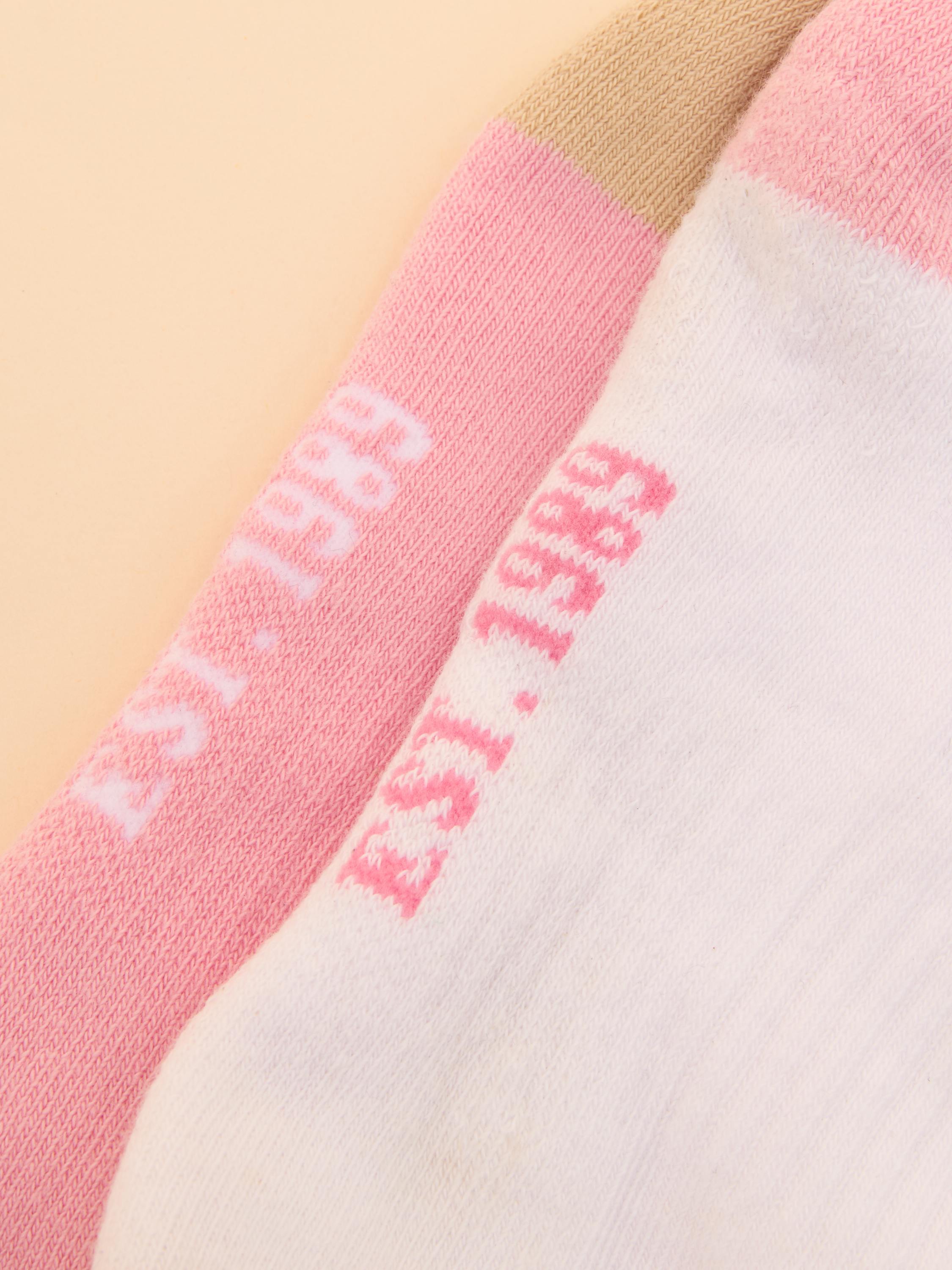 Women's Volley Pink Pack of Two Tennis Socks