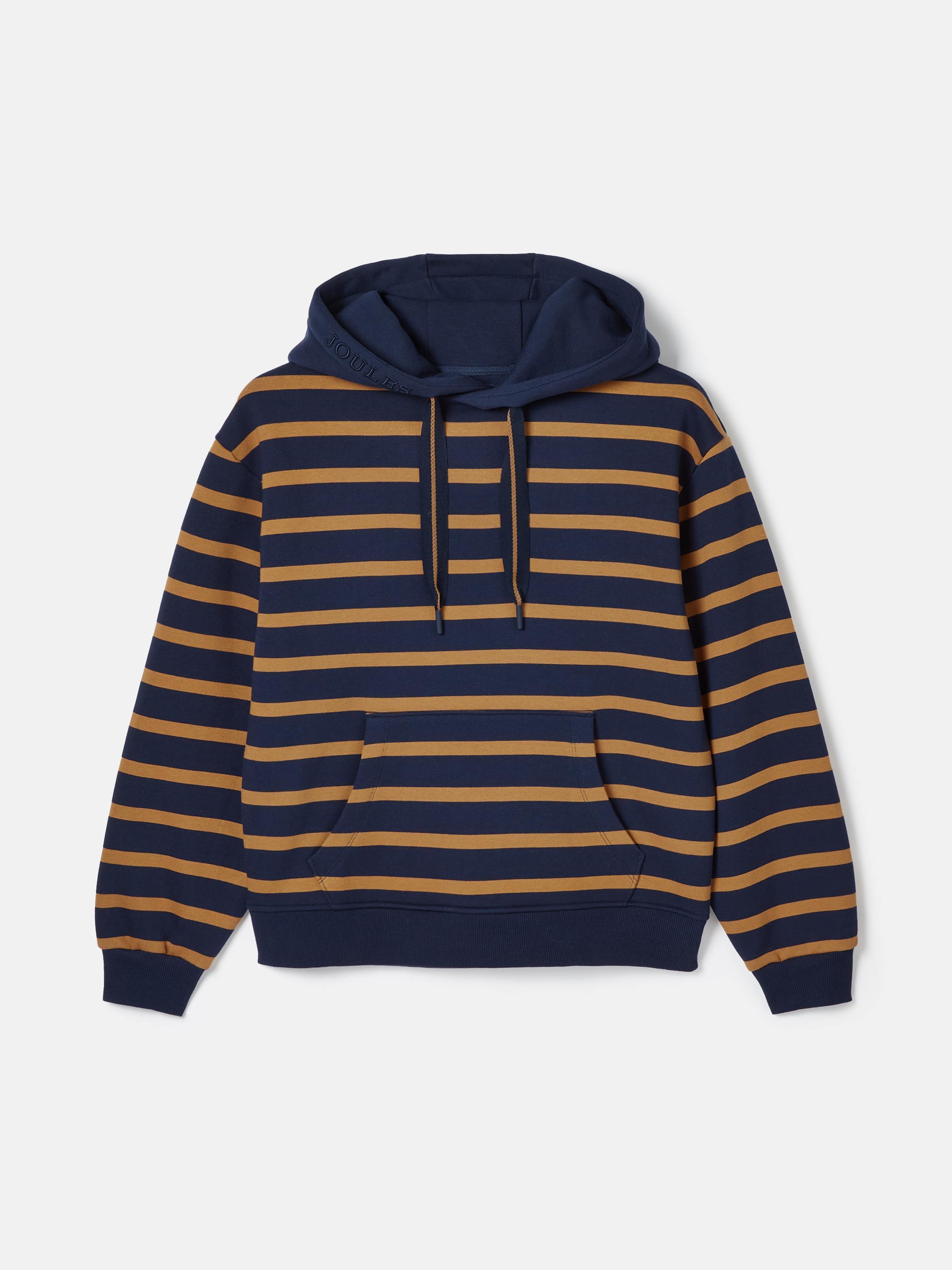 Milbourne Navy Tan Stripe Hoodie