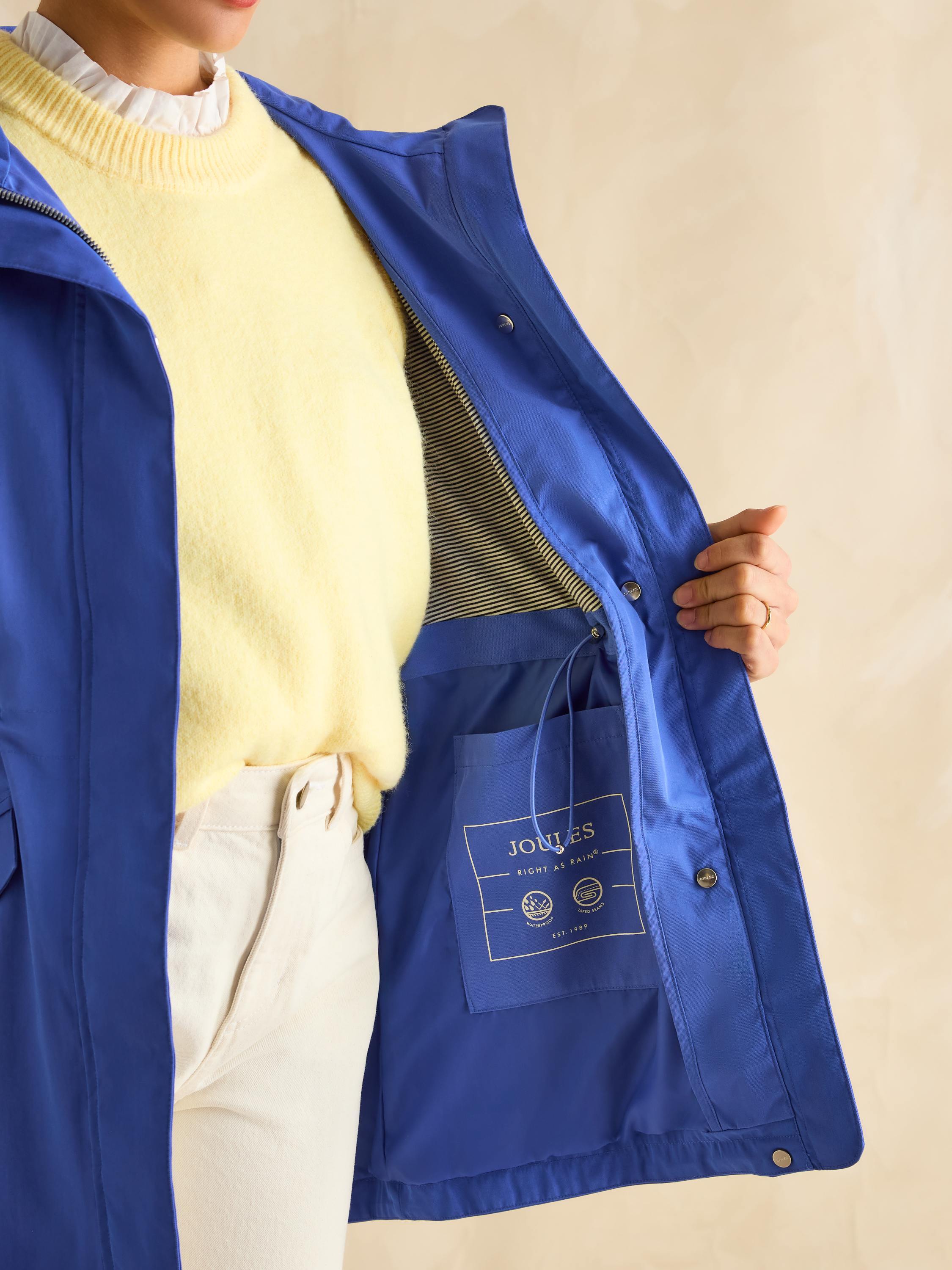 Portwell Blue Waterproof Raincoat With Hood