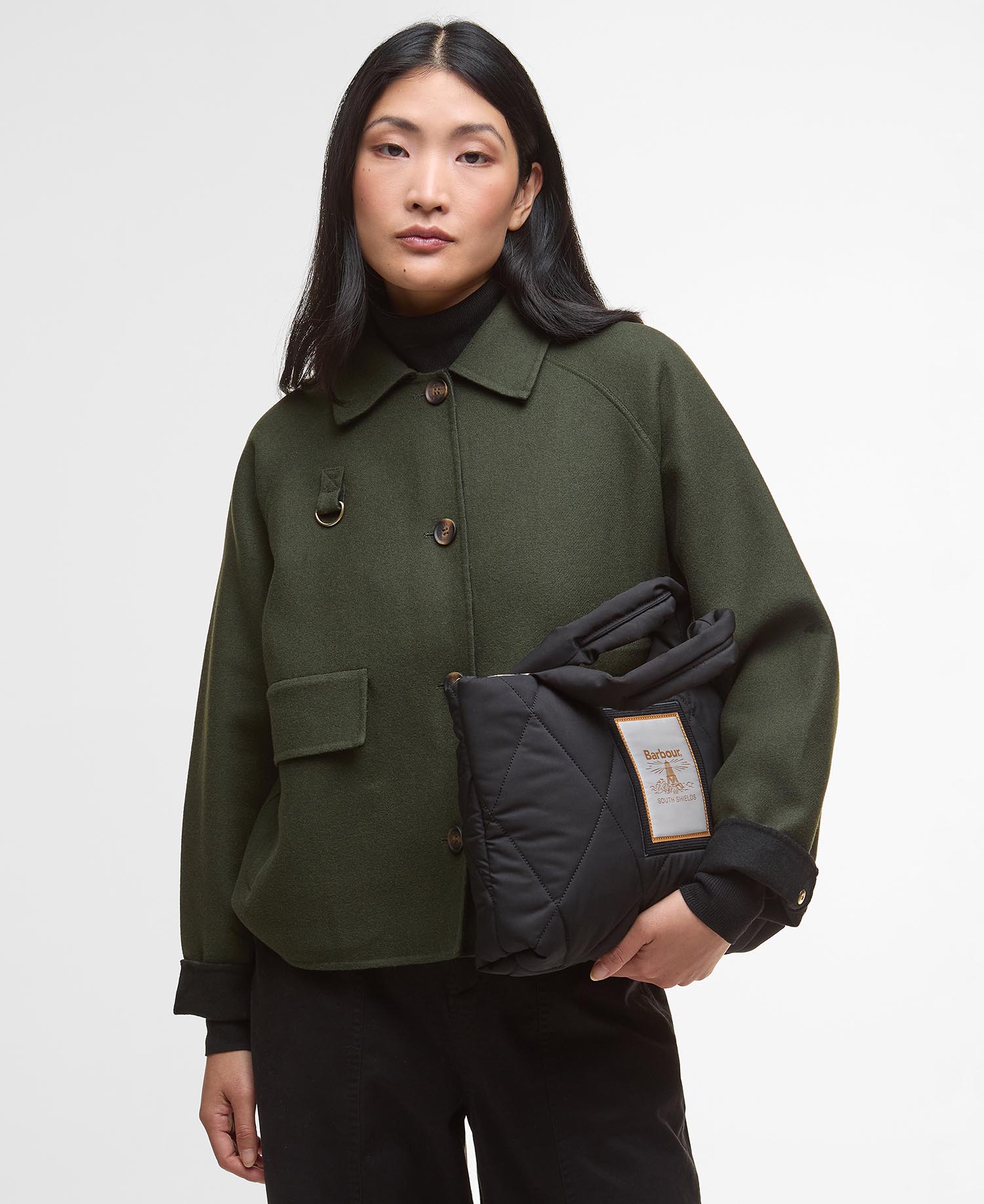 Mariah Quilted Mini Tote Bag - Black/Ancient