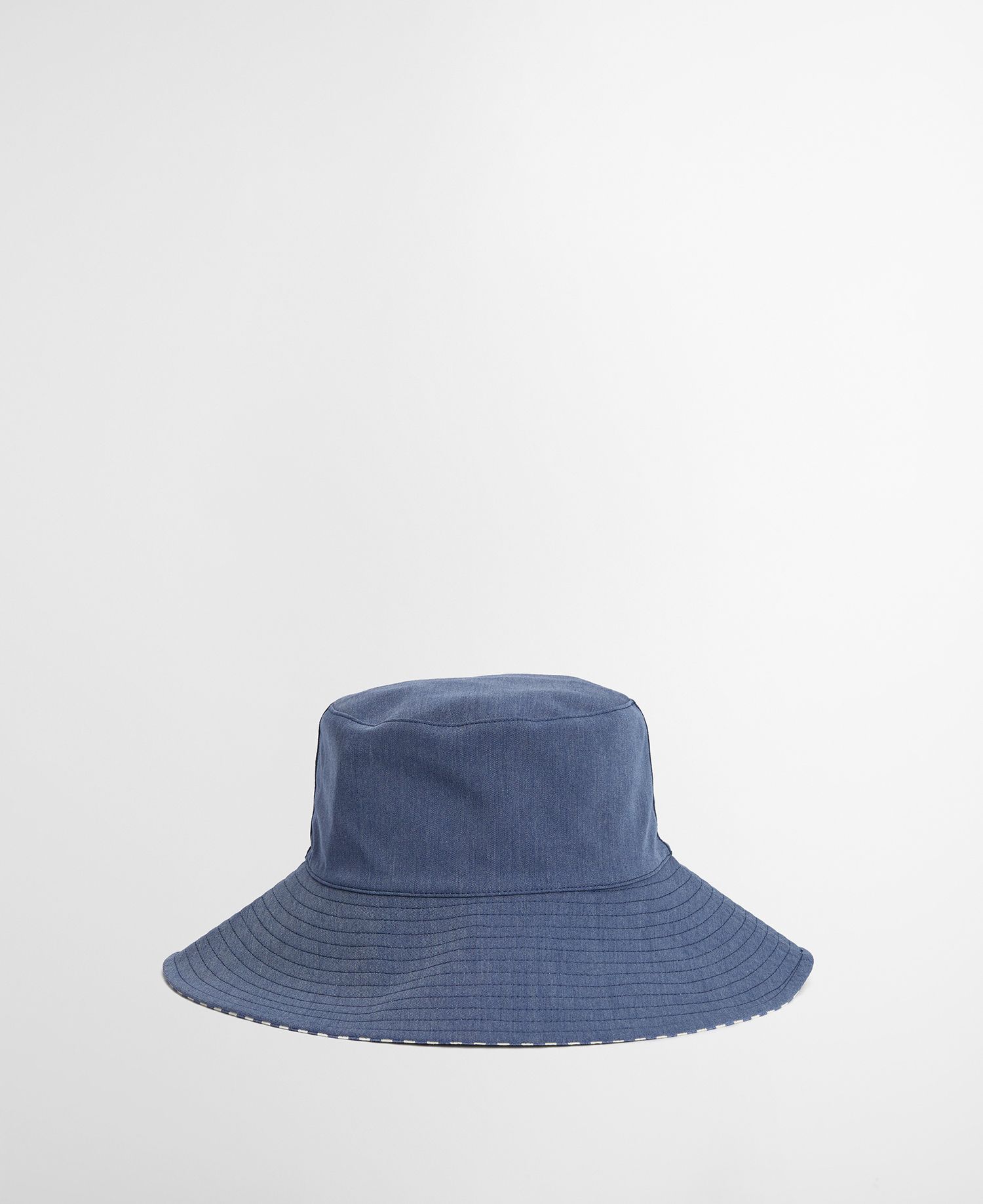 Fleur Reversible Bucket Hat - Chambray/Stripe