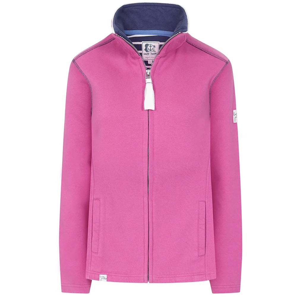 Super Soft Full Zip Plain Sweatshirt - Raspberry