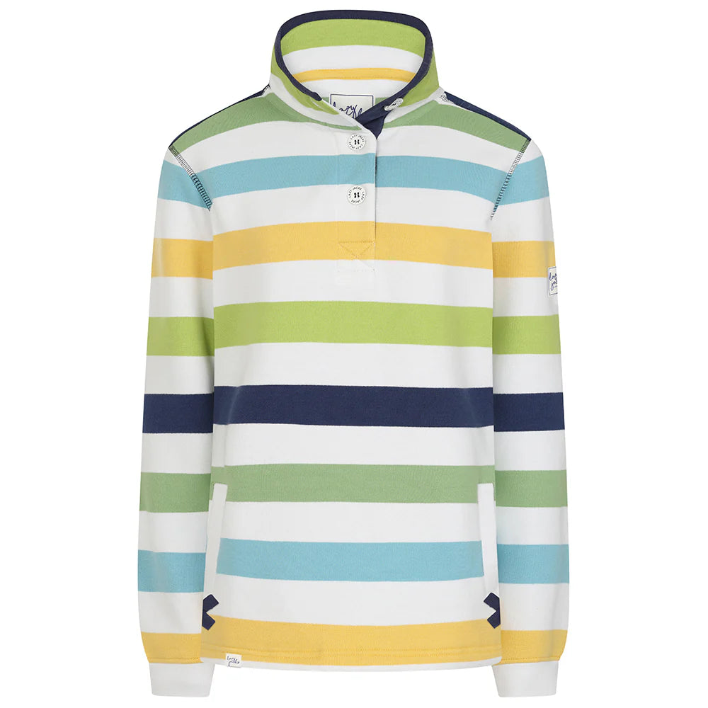 LJ6  Slim Fit Button Neck Sweatshirt - Greens