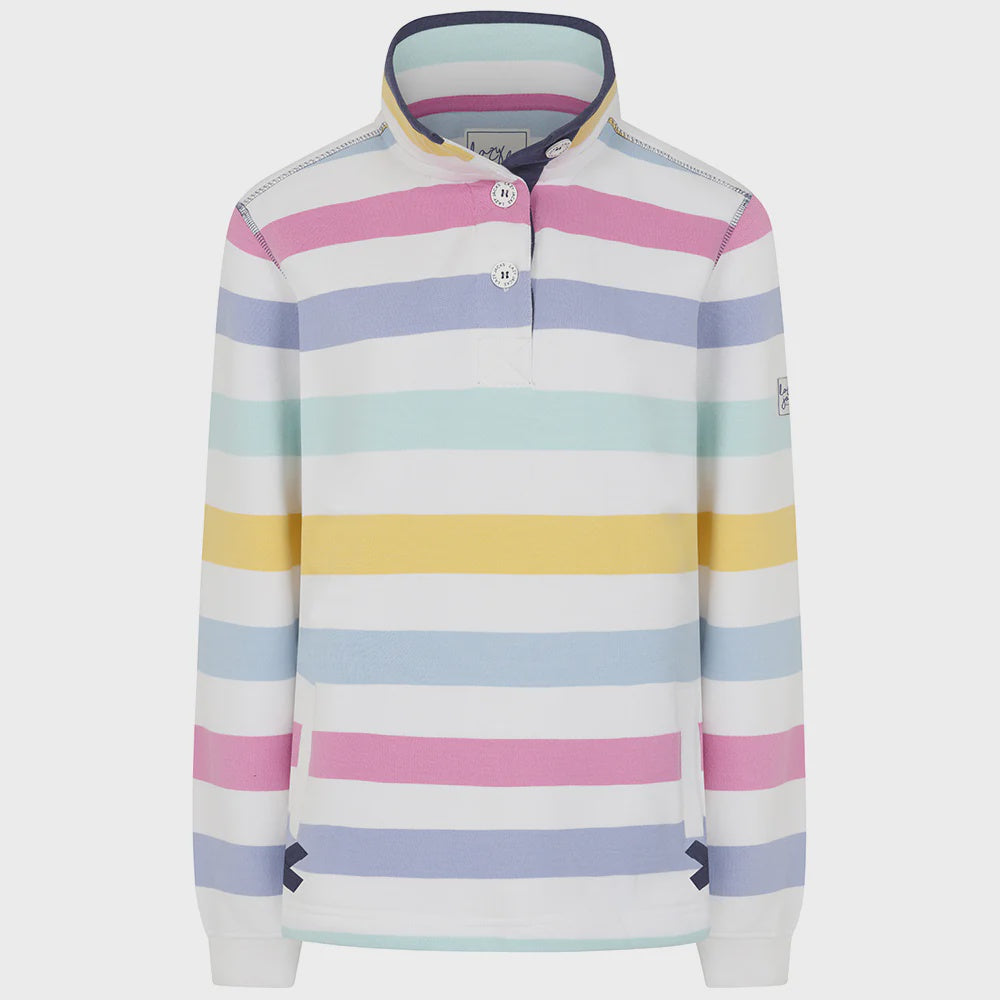 LJ6 Slim Fit Button Neck Sweatshirt - Watercolours