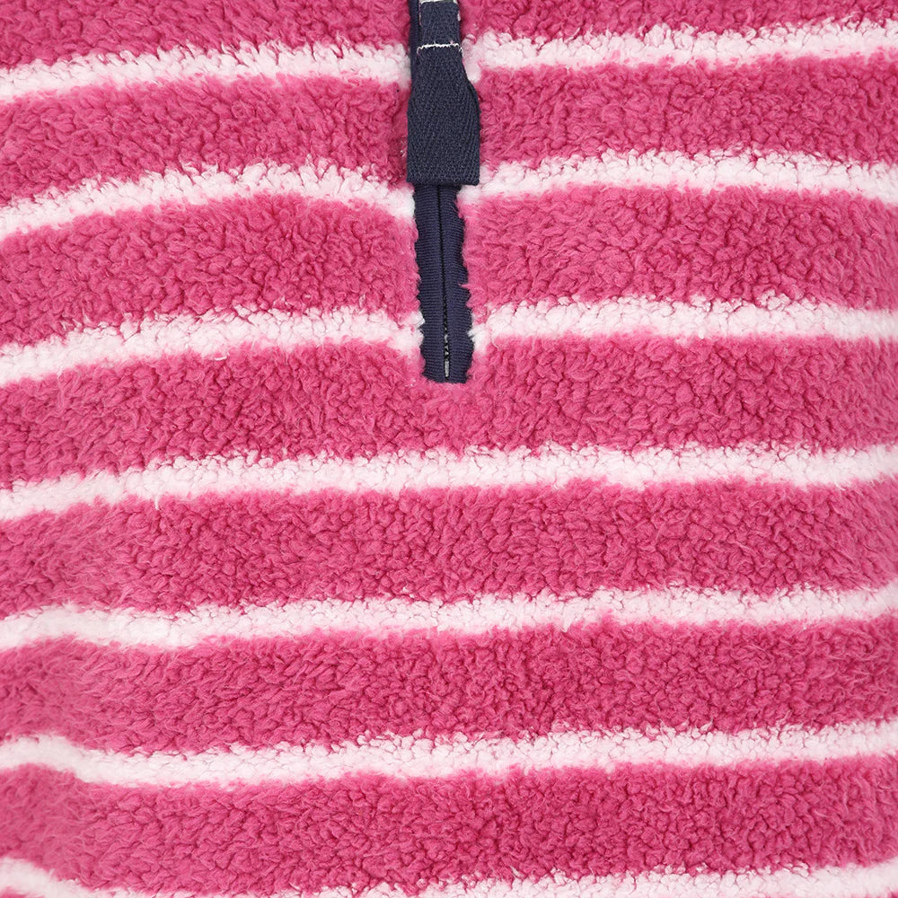 1/4 Zip Striped Snug Sweatshirt LJ86S - Honeysuckle