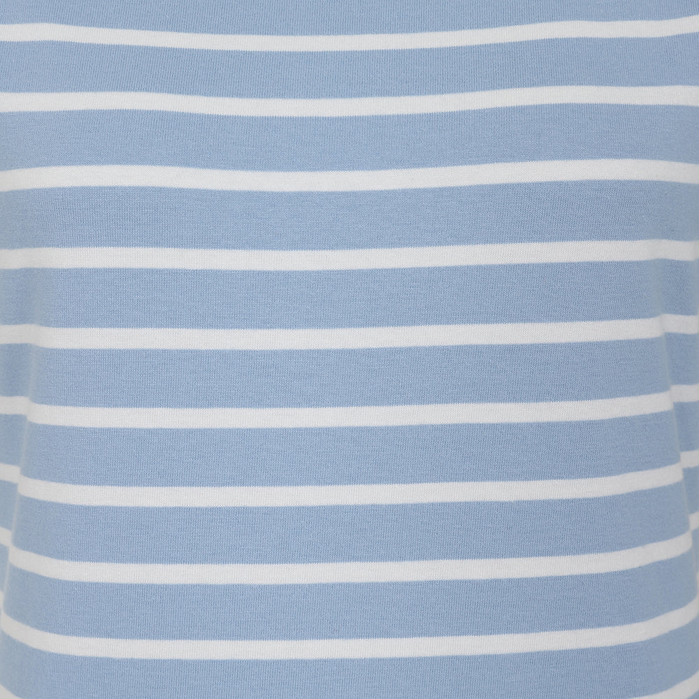 Striped Short Sleeve Breton Top - Sky