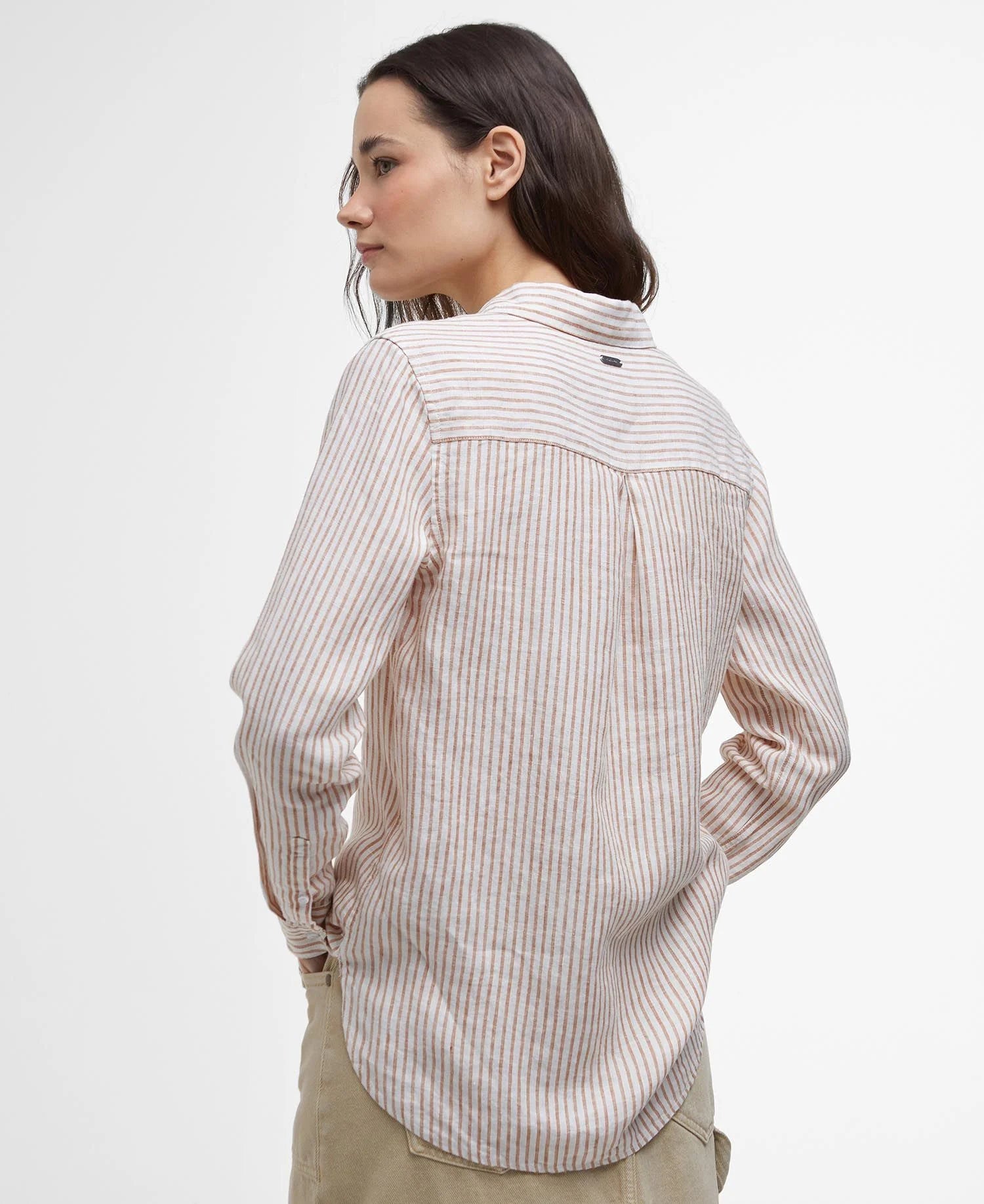 Marine Relaxed Long-Sleeved Shirt - Bran Stripe