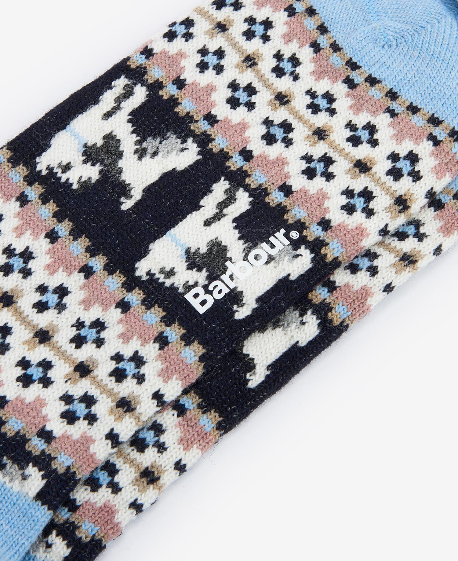 Terrier Fair Isle Sock - Navy/Pink