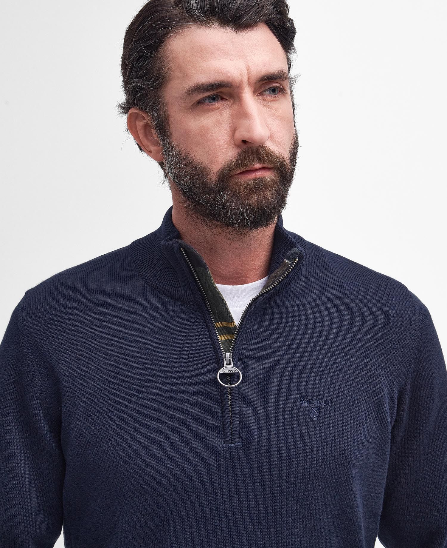 Cotton Half Zip - Navy