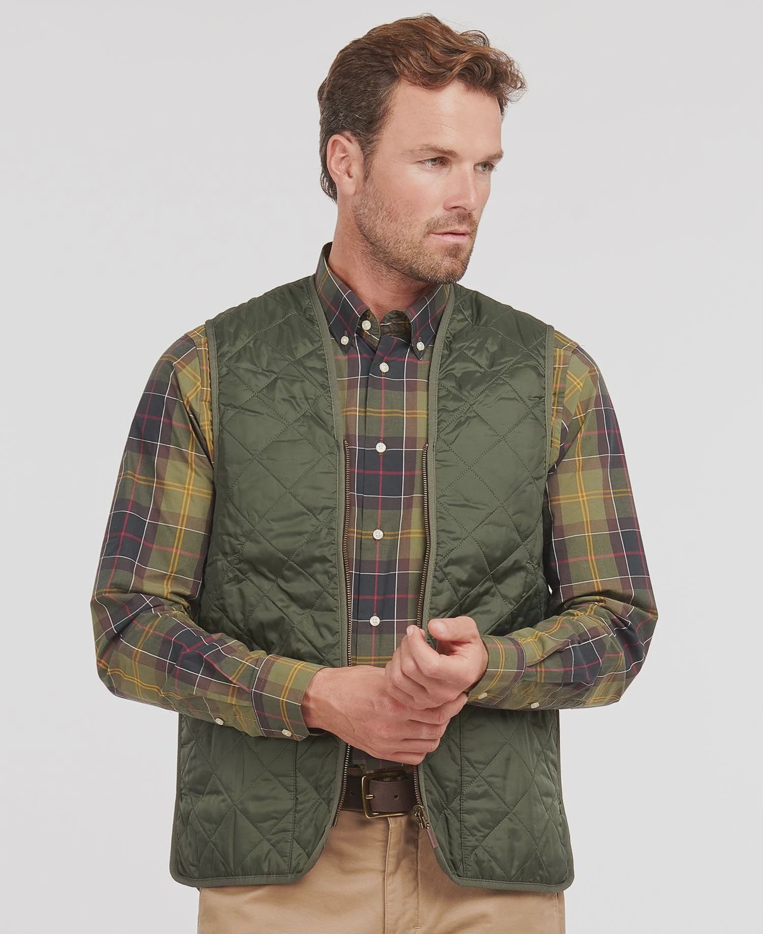 Quilted Zip-In Liner - Olive/Classic