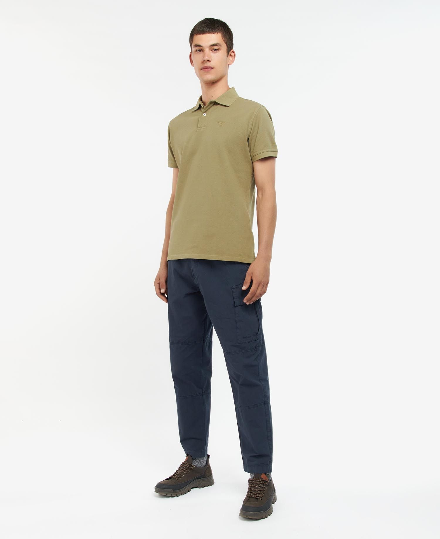 Men's Washed Sports Polo - Bleached Olive