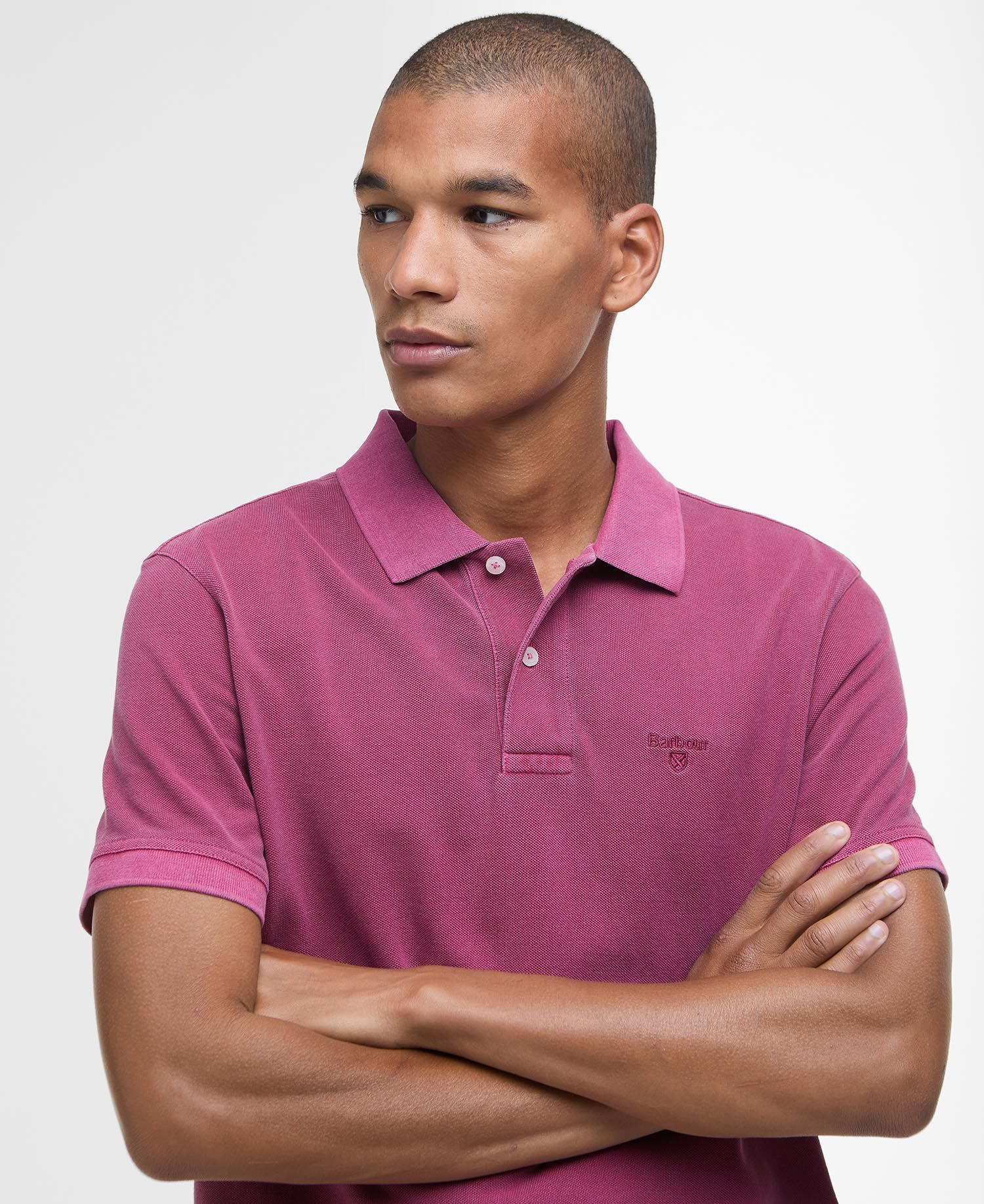 Washed-Out Sports Polo Shirt - Washed Raspberry