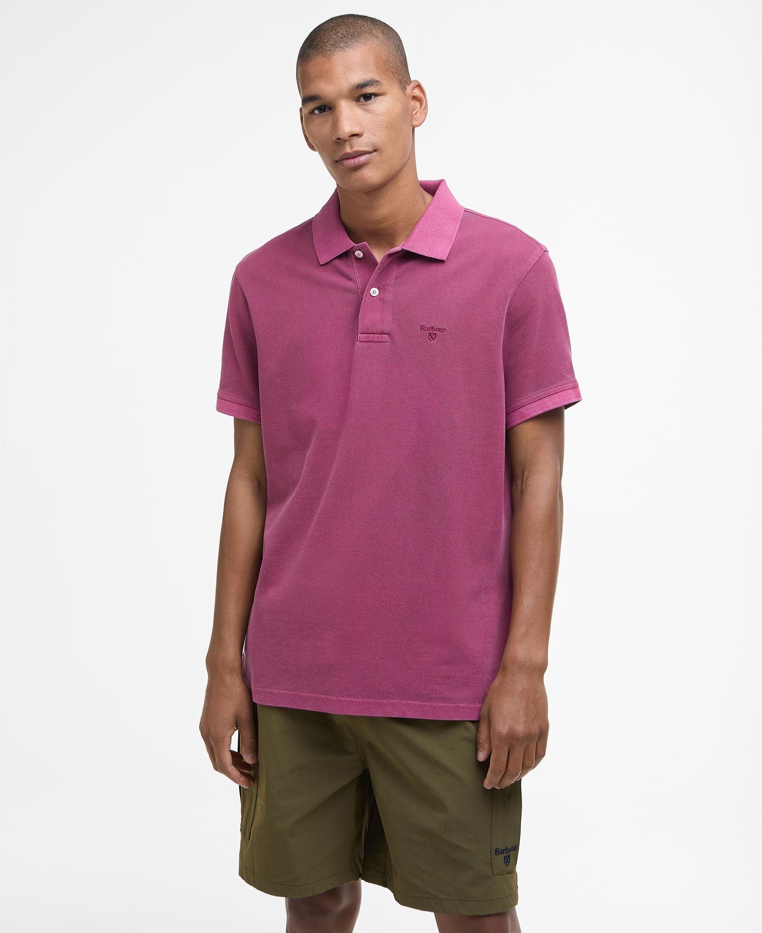 Washed-Out Sports Polo Shirt - Washed Raspberry