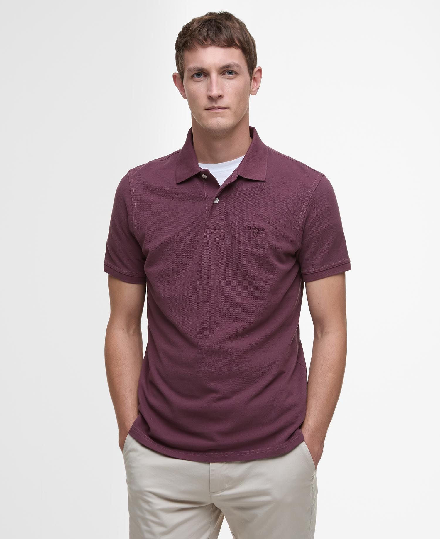 Washed-Out Sports Polo Shirt - Burnt Heather