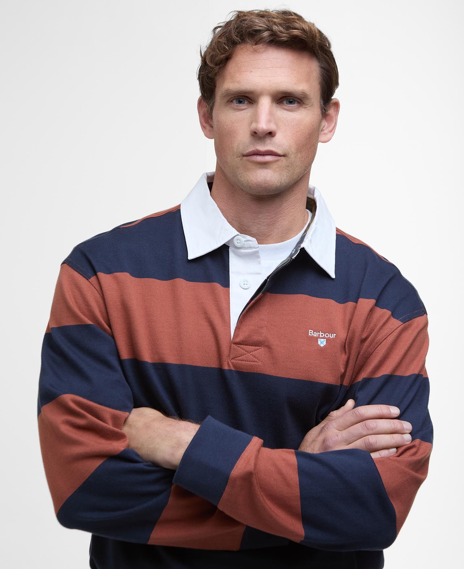 Broome Rugby Shirt - Navy/Rust