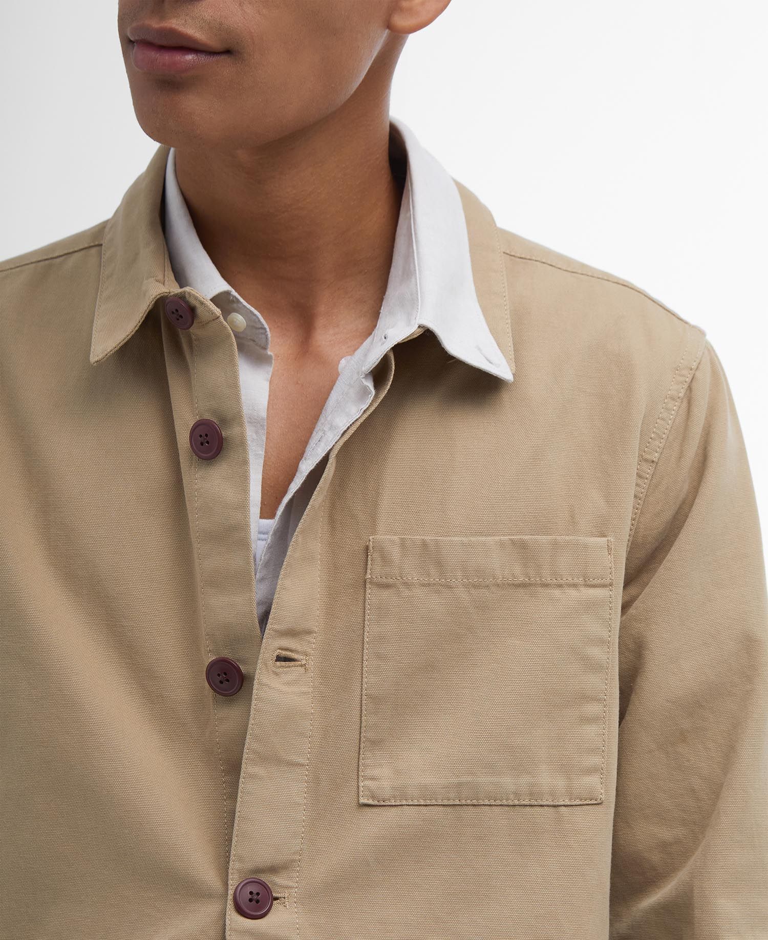Washed Cotton Overshirt - Washed Stone
