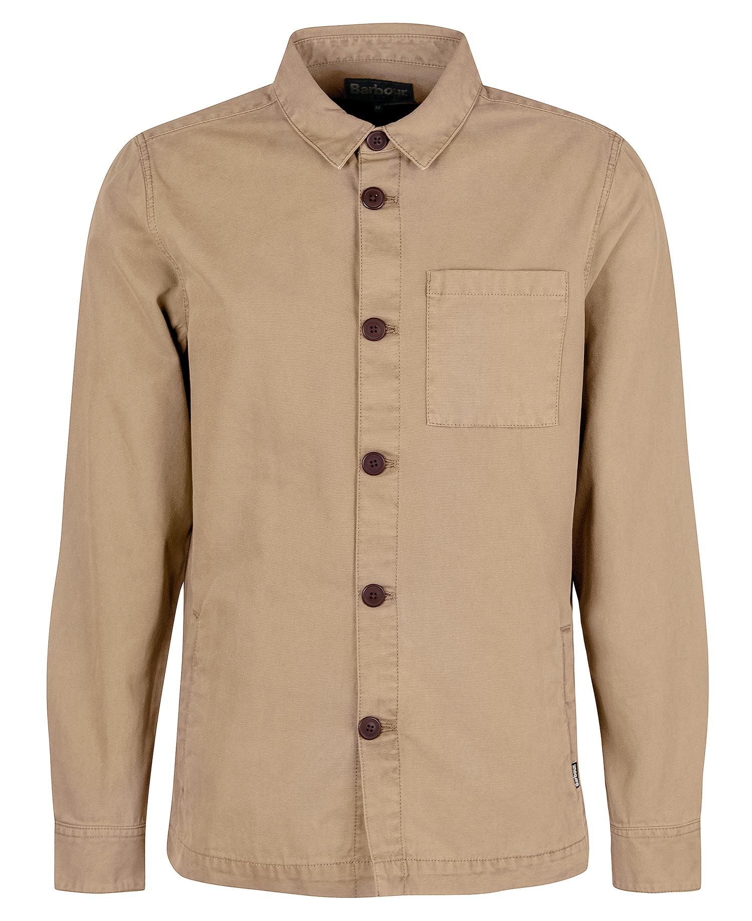 Washed Cotton Overshirt - Washed Stone