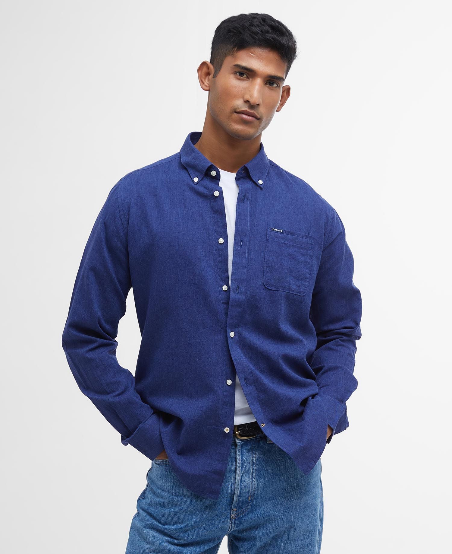 Nelson Tailored Long-Sleeved Shirt - Indigo