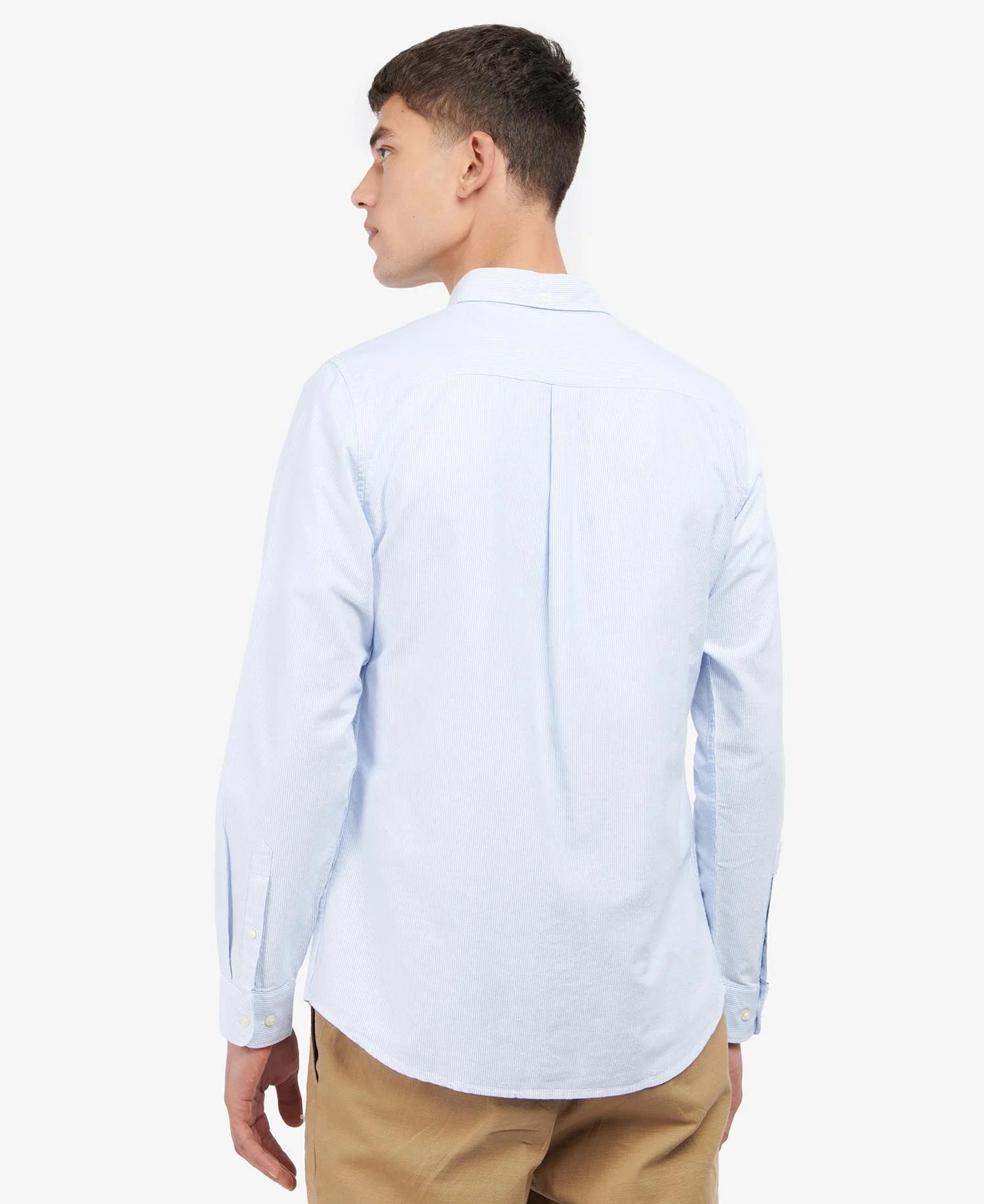 Striped Oxford Tailored Long-Sleeved Shirt - Sky Blue