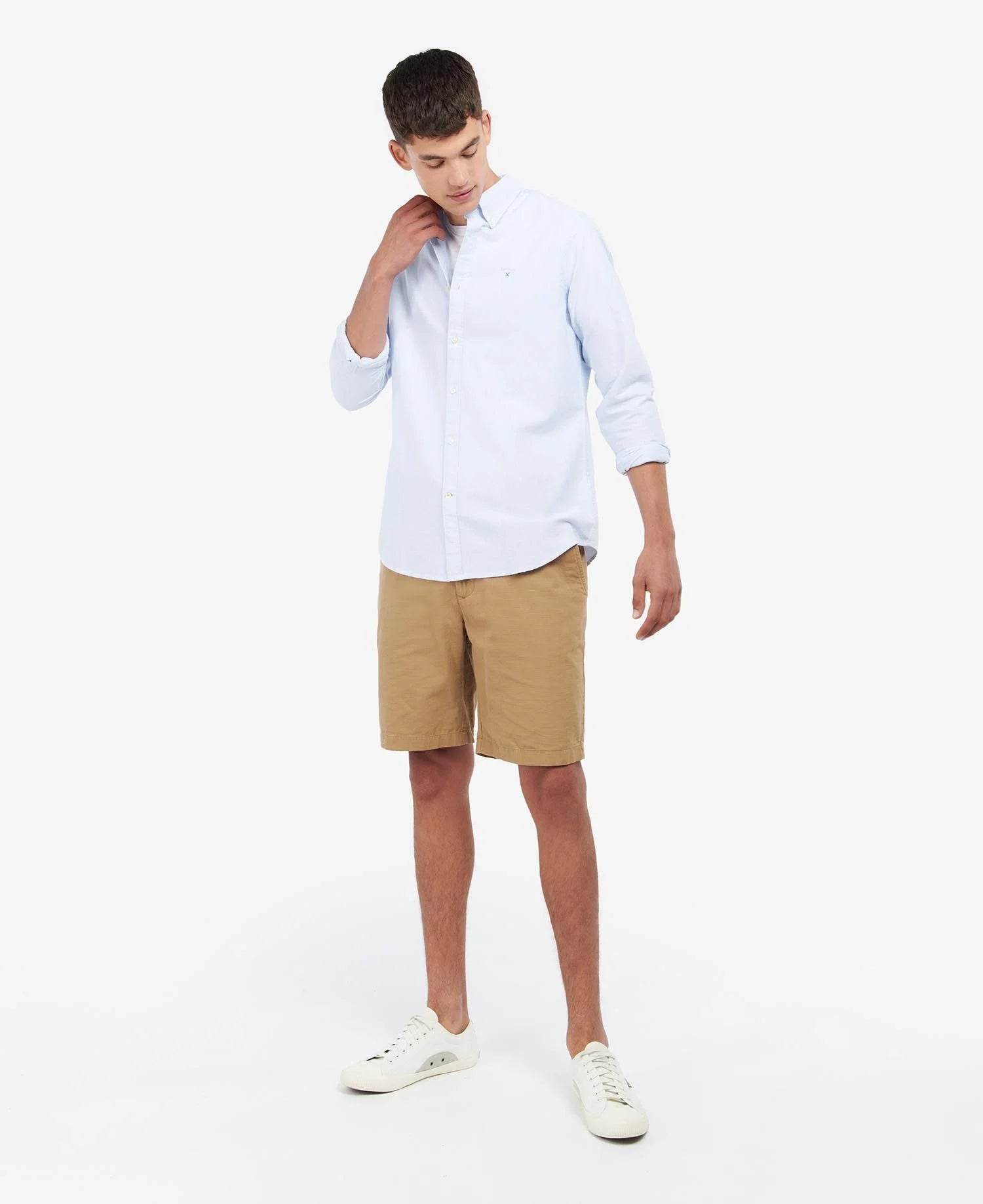 Striped Oxford Tailored Long-Sleeved Shirt - Sky Blue