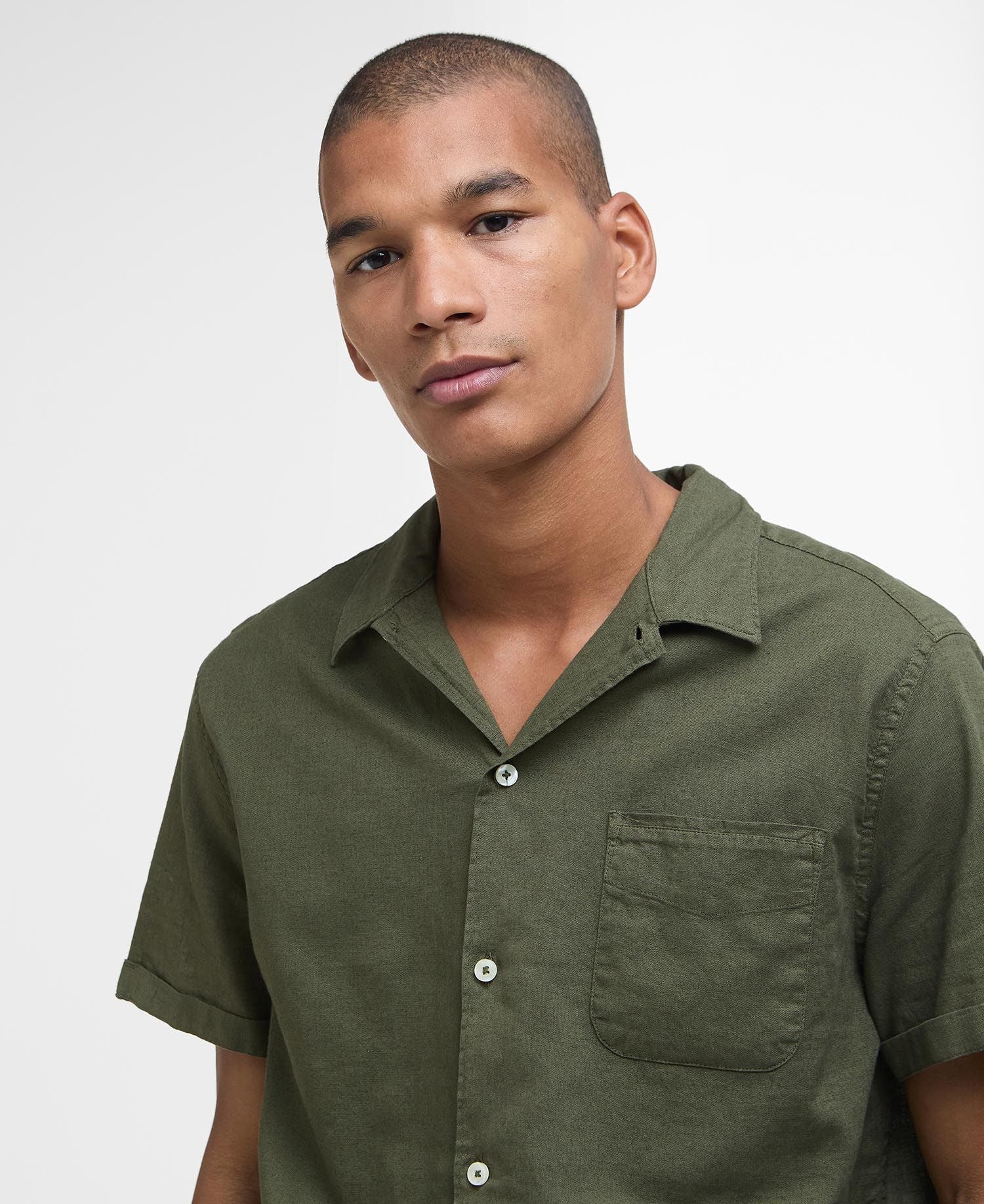 Garment Dyed Nelson Short-Sleeved Shirt - Light Sage