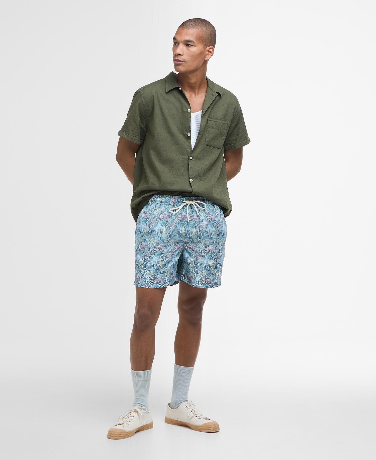 Garment Dyed Nelson Short-Sleeved Shirt - Light Sage